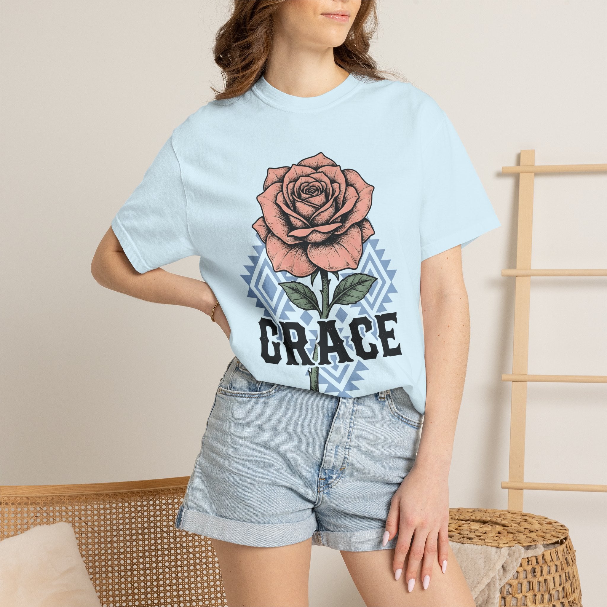Rose Bloom Shirt Cowgirl Botanical Gift Women Rustic Tee Flower T-Shirt Cowgirl Fan Floral Tshirt Vintage Illustration Retro Shape Design