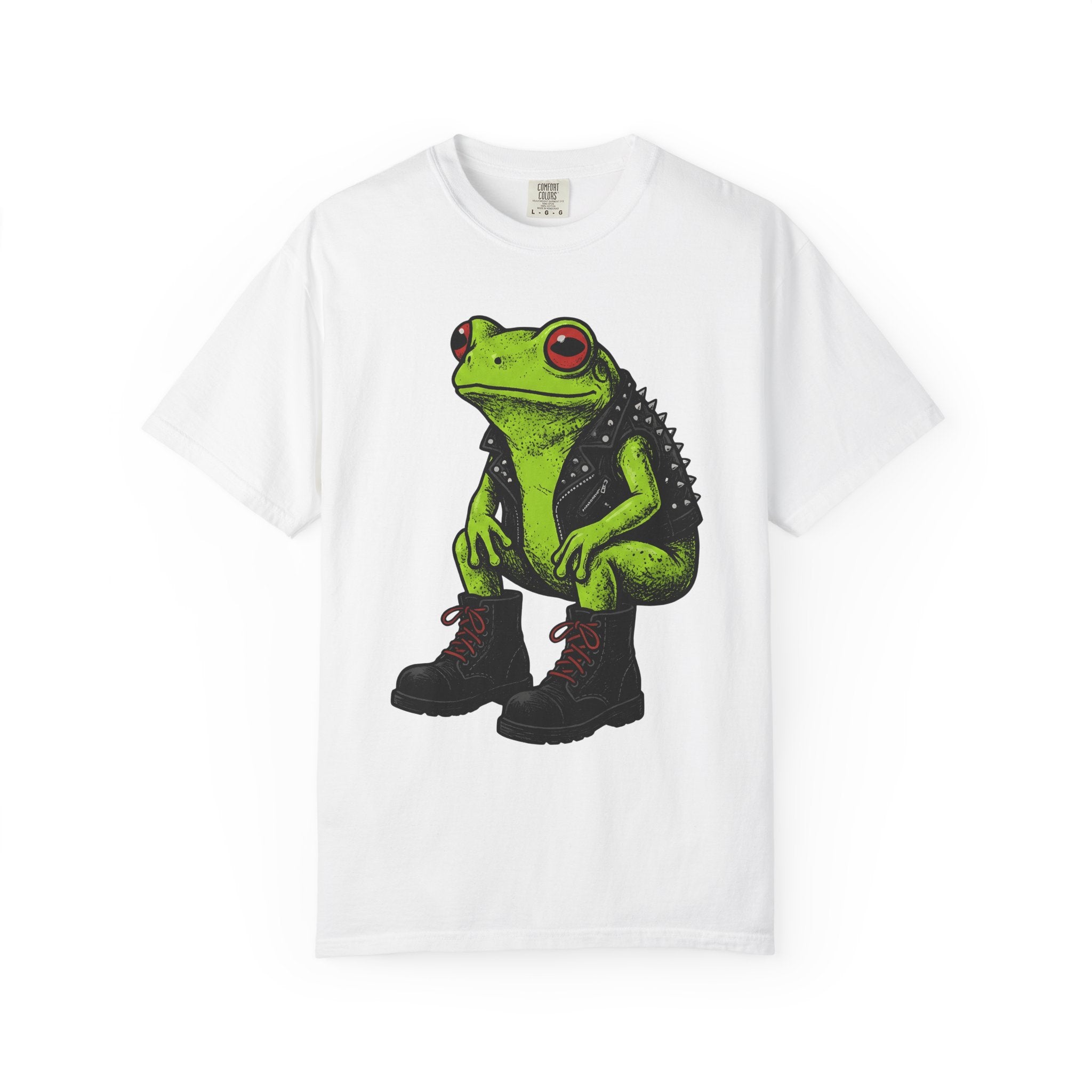 Cool Frog Shirt Frog Fauna Gift Women Pop Art Tee Toad T-Shirt Amphibian Fan Pop Art Tshirt Wildlife Graphic Retro Style Studded Jacket