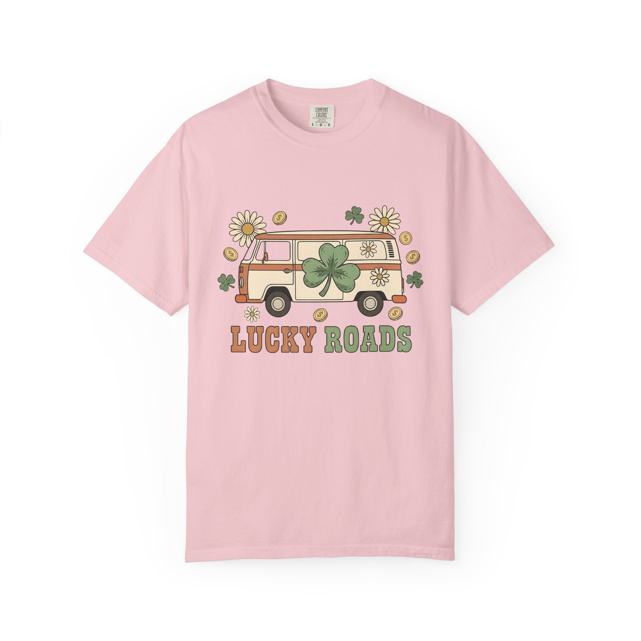 Camper Four Leaf Shirt St Patrick's Day Journey Gift Women Retro Tee Lucky Charm T-Shirt Shamrock Fan Retro Style Tshirt Travel Graphic