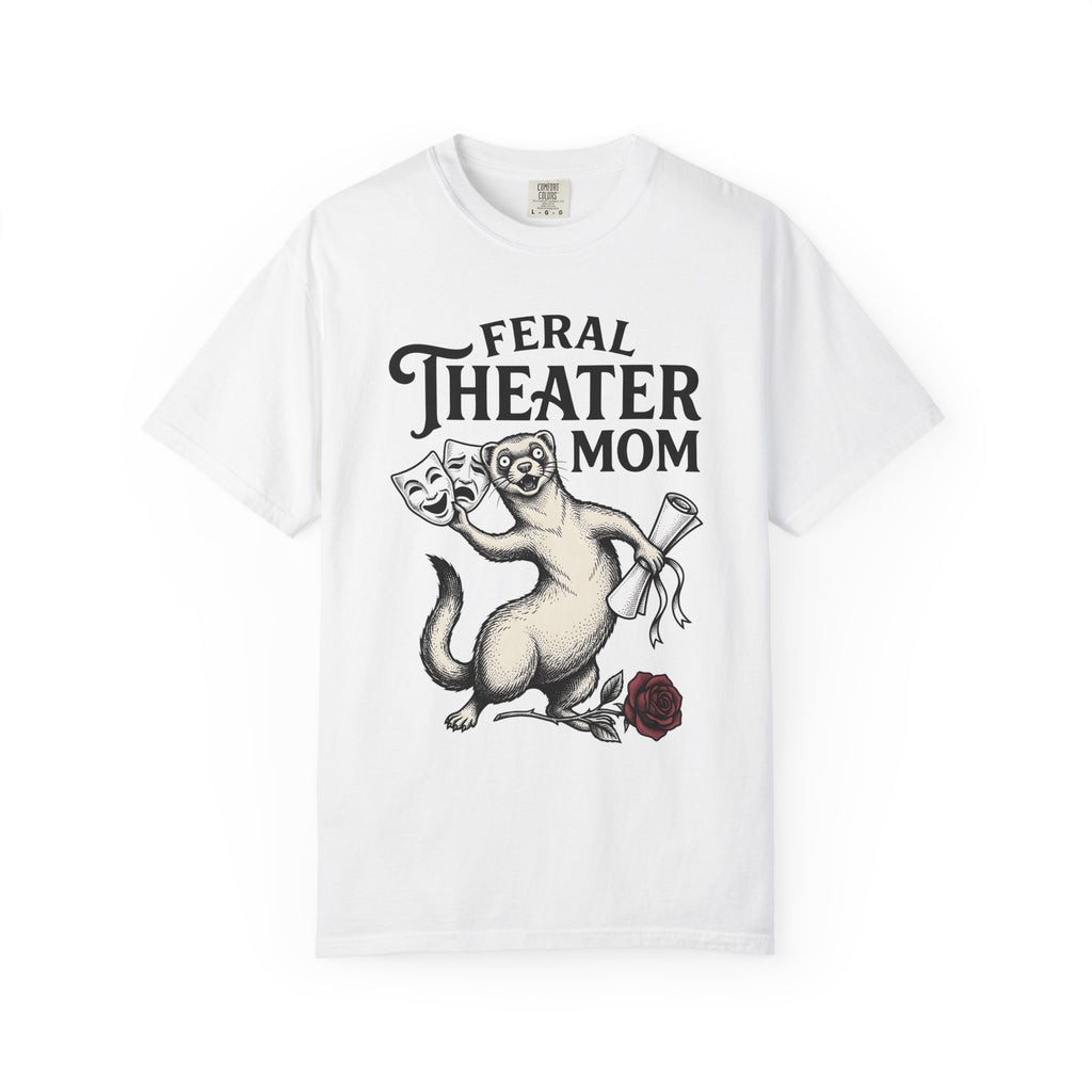 Ferret Theater Masks Shirt Moms Theater Gift Women Vintage Tee Mask T-Shirt Motherhood Enthusiast Retro Tshirt Stage Graphic Hand Drawn Rose