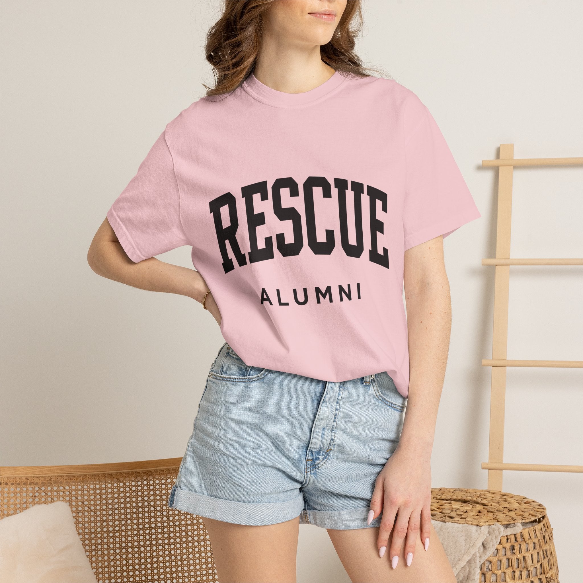Shelter Dog Shirt Dog Foster Gift Women Heavy Tee Rescue Dog T-Shirt Dog Mom Fan Canine Rescue Graphic Tshirt Classic Rounded Text Tshirt