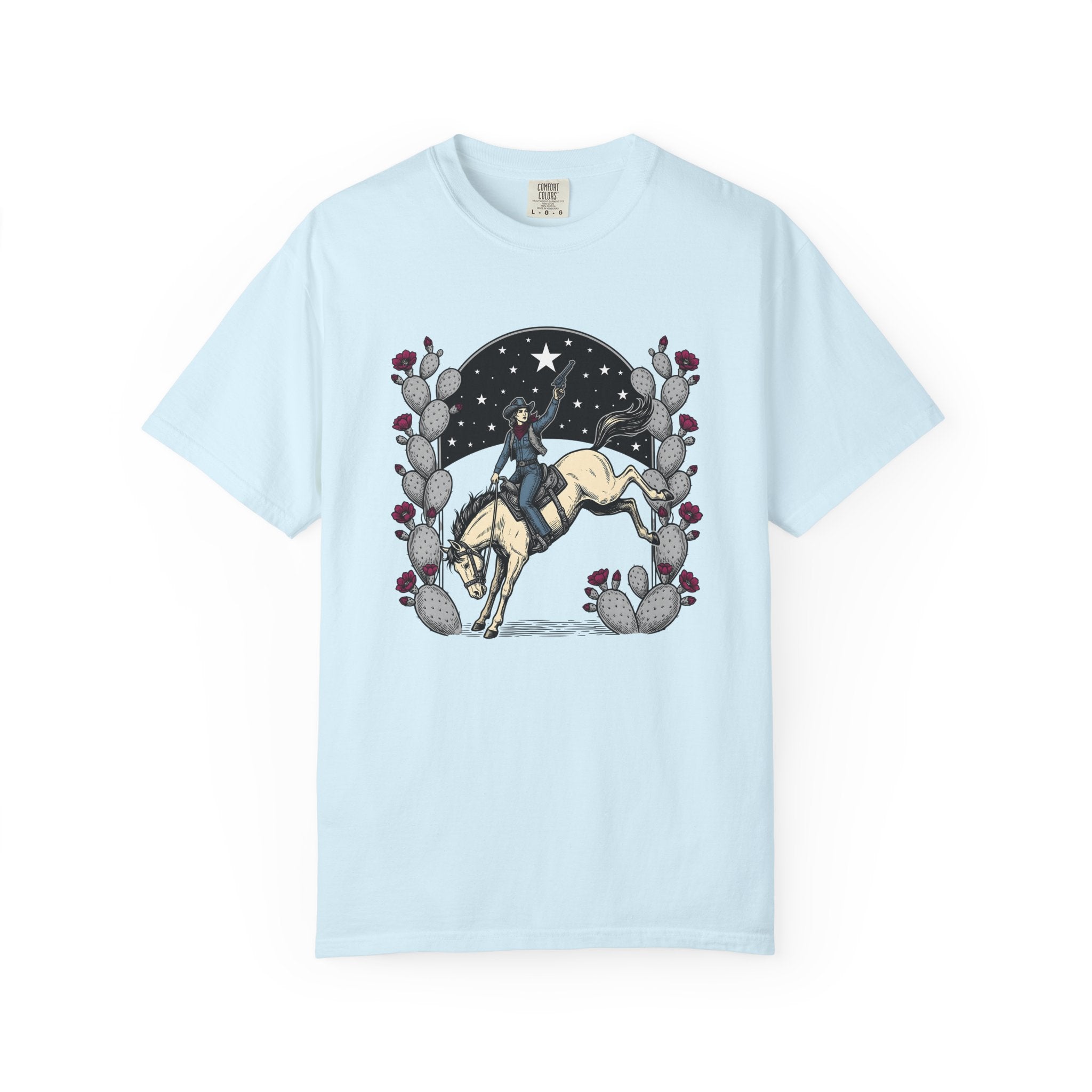 Cowgirl Horse Shirt Cowgirl Rodeo Gift Women Vintage Tee Horseman T-Shirt Cowgirl Fan Retro Tshirt Rodeo Graphic Western Cactus Tshirt