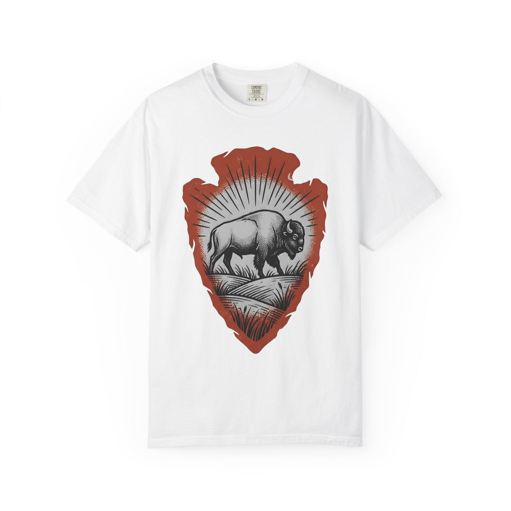 Buffalo Design Shirt Animal Wilderness Gift Women Retro Tee Bison T-Shirt Wildlife Fan Bison Graphic Tshirt Sketch Spearhead Tshirt