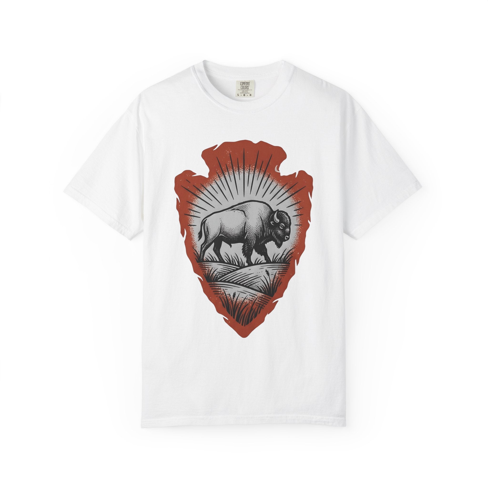 Buffalo Design Shirt Animal Wilderness Gift Women Retro Tee Bison T-Shirt Wildlife Fan Bison Graphic Tshirt Sketch Spearhead Tshirt