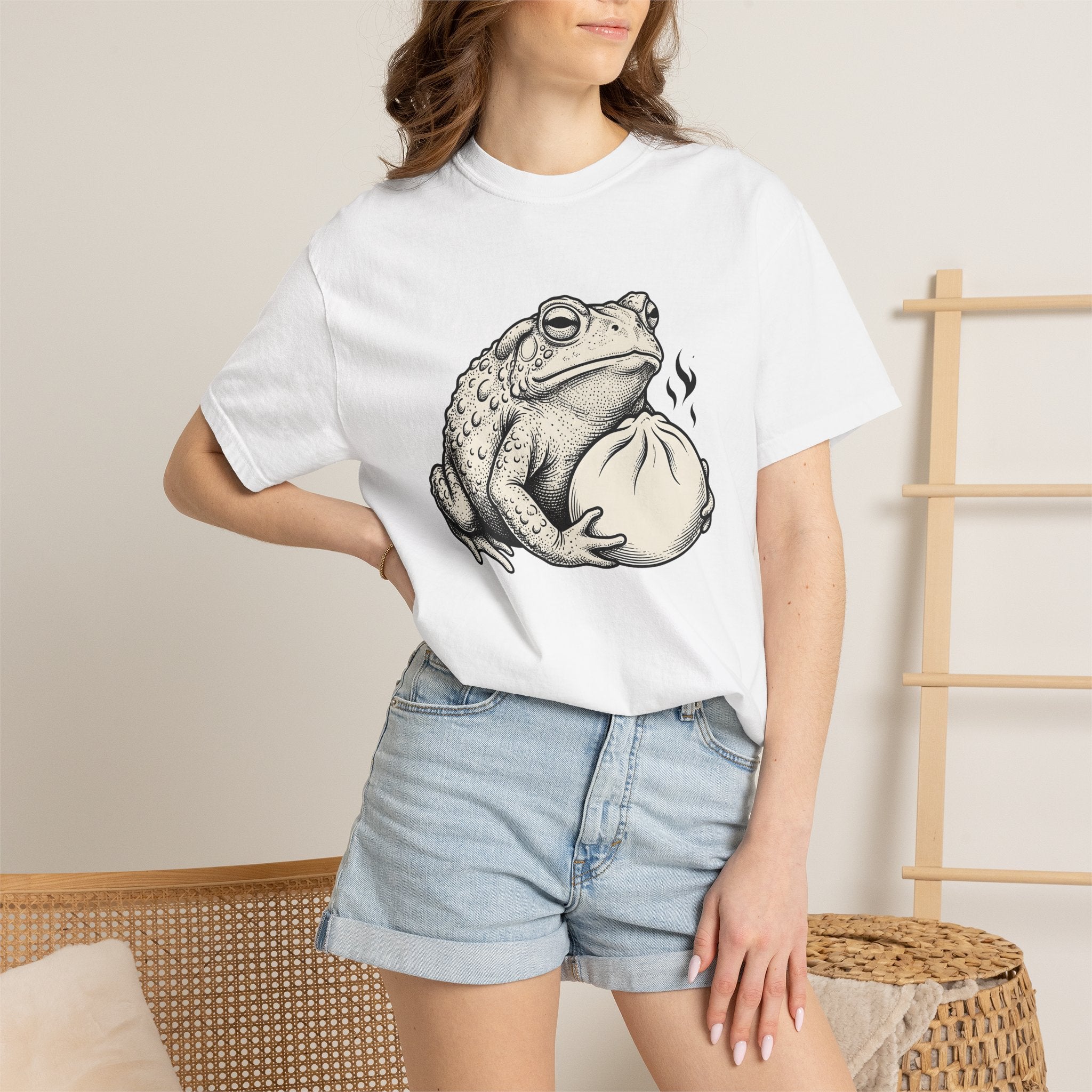 Amphibian Dumpling Shirt Animals Meal Gift Women Illustration Tee Frog T-Shirt Animal Fan Toad Tshirt Food Graphic Dumpling Design Graphic
