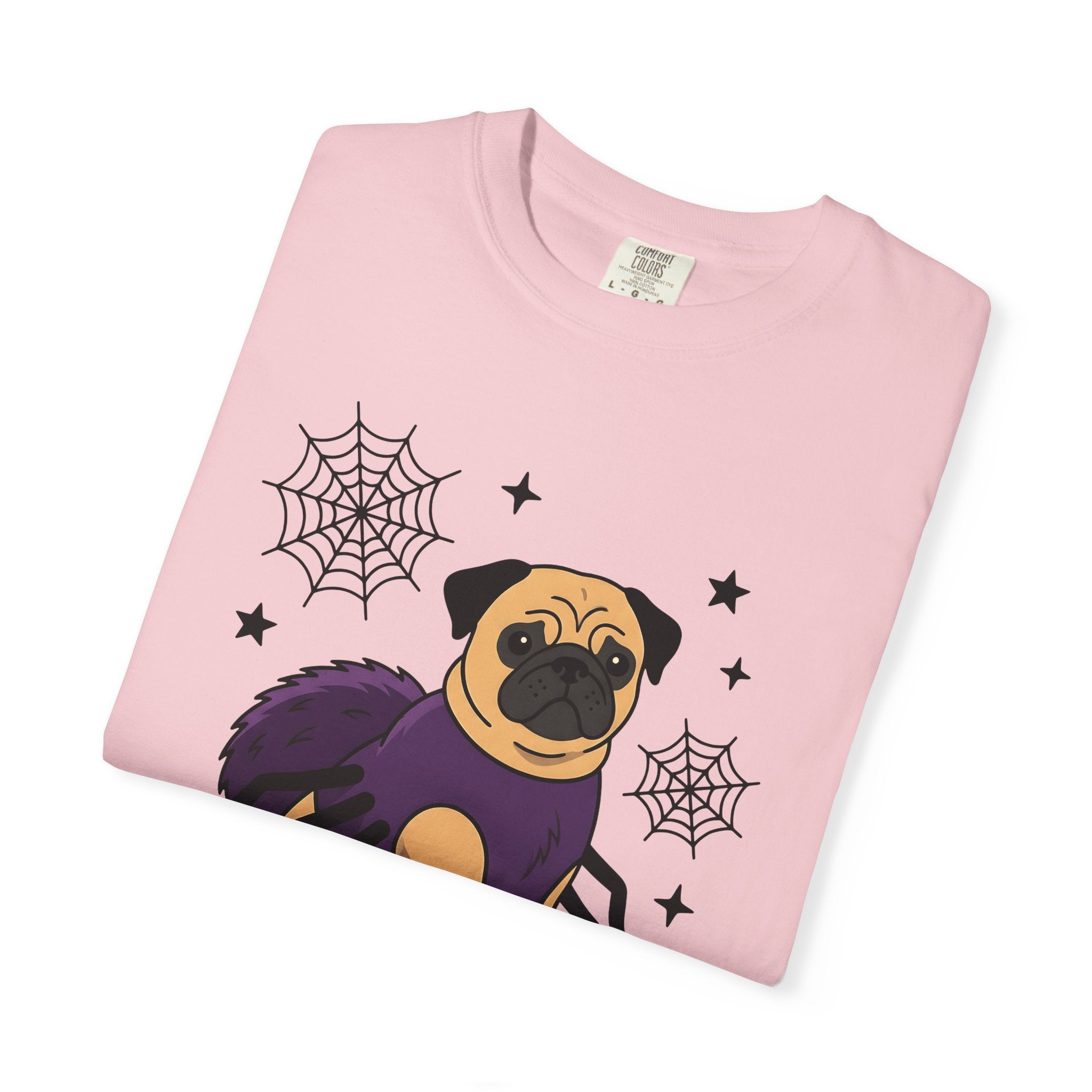 Pug Spider Suit Shirt Dog Halloween Costume Gift Women Animated Tee Spider Costume T-Shirt Dog Fan Cartoon Tshirt Costume Graphic Anime