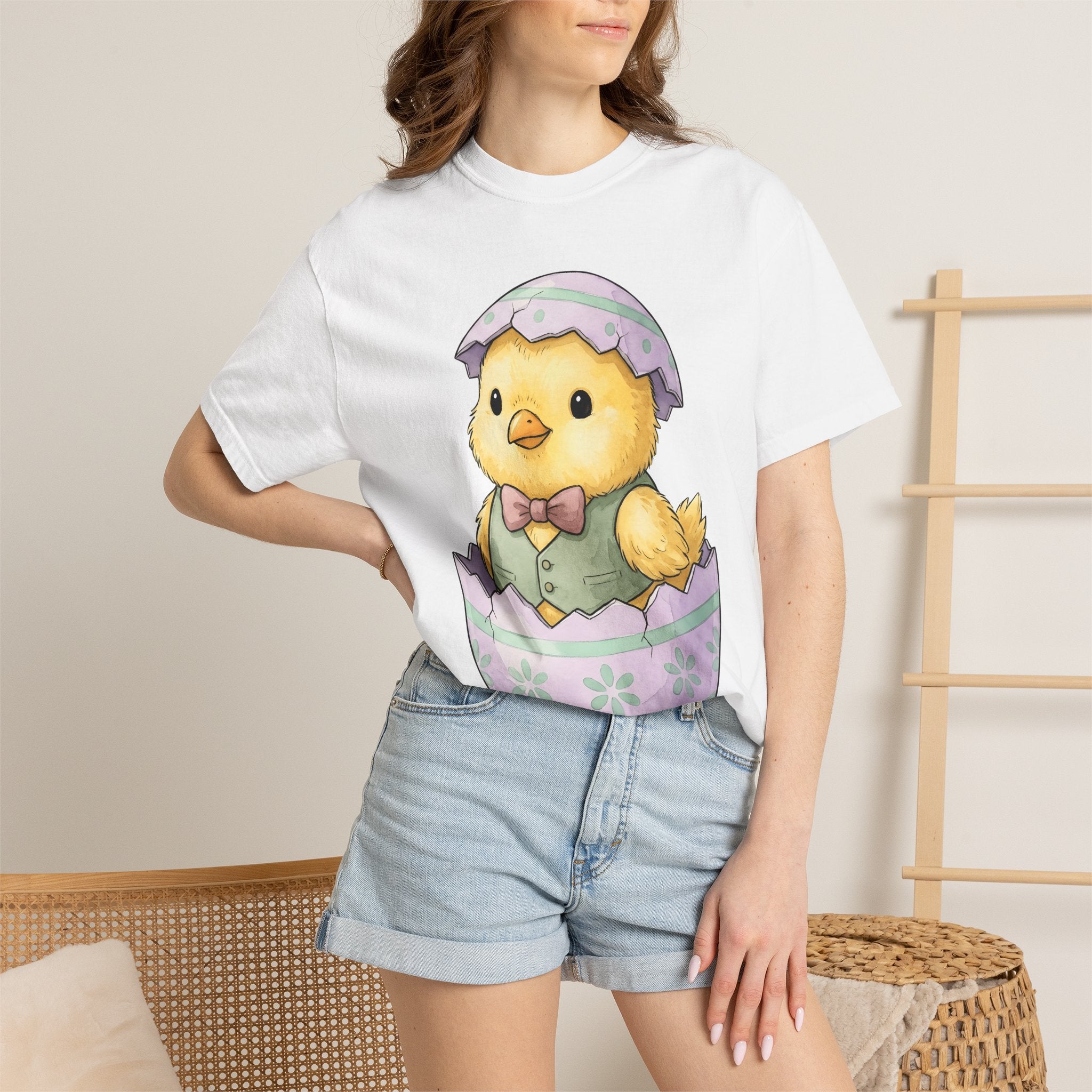 Baby Chick Shirt Easter Animal Gift Women Cute Tee Chick T-Shirt Easter Fan Chickling Tshirt Creature Graphic Watercolor Egg Shell Tshirt