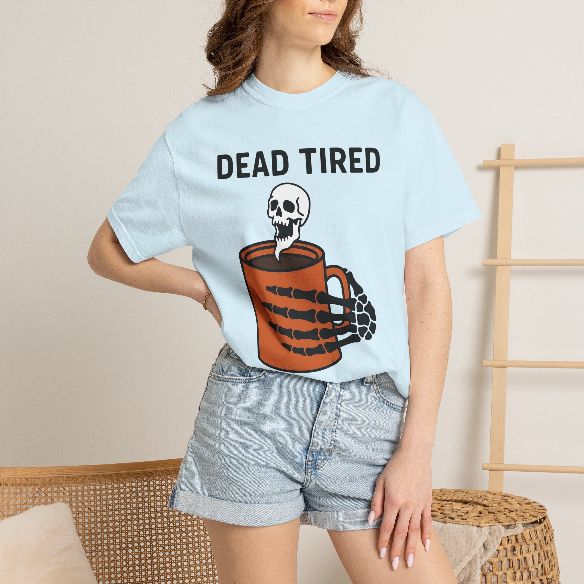 Skeleton Coffee Cup Shirt Coffee Party Gift Women Animated Tee Coffee Mug T-Shirt Coffee Fan Cartoon Tshirt Party Graphic Strong Skull Face