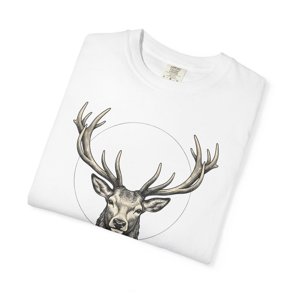 Buck Deer Shirt Animal Wildlife Gift Women Modern Boho Tee Stag T-Shirt Wildlife Enthusiast Bohemian Tshirt Conservation Graphic Retro Lotus