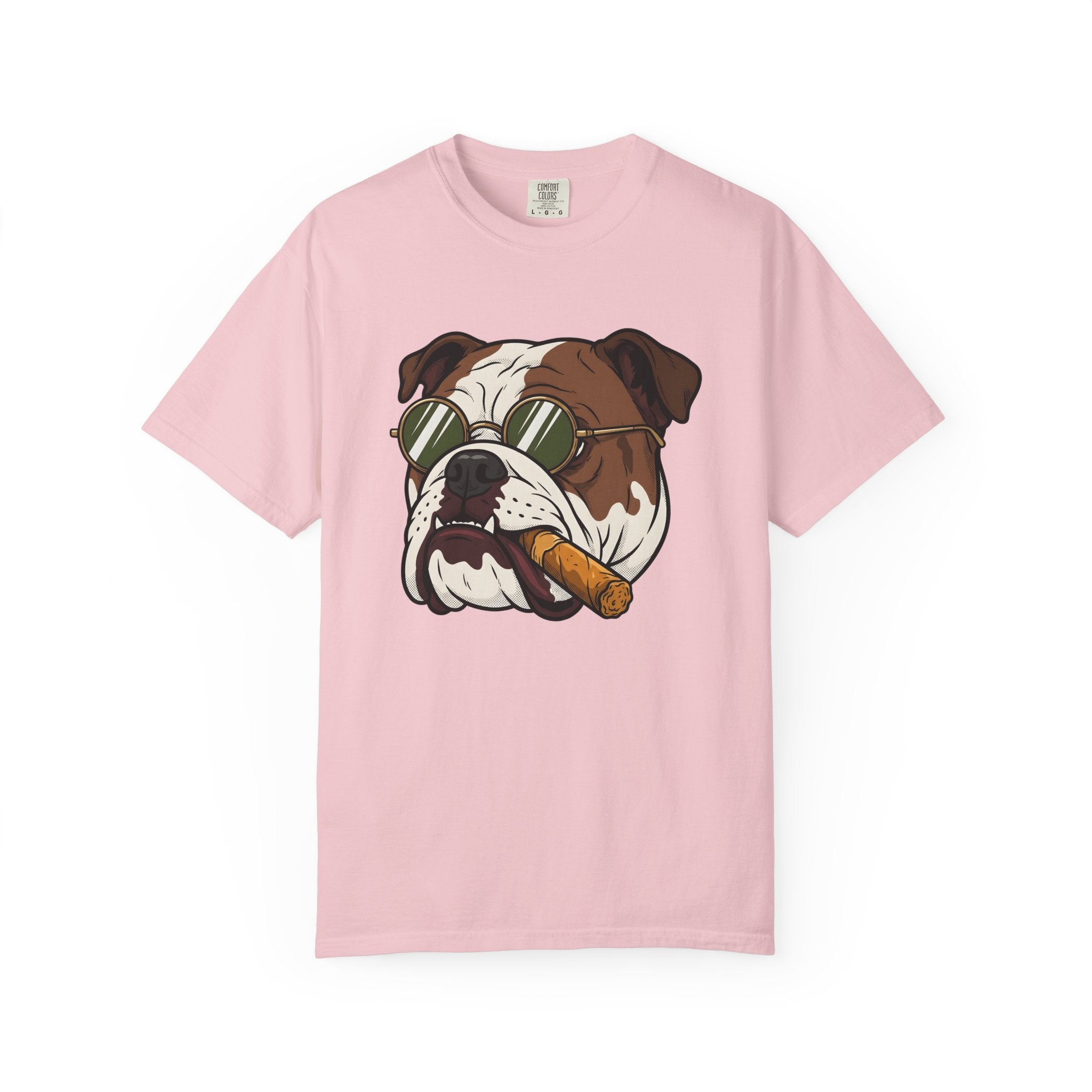 Bulldog Head Shirt Dog Jokes Gift Women Comic Tee Bulldog T-Shirt Dog Fan Cartoon Tshirt Pun Graphic Vintage Shades Tshirt