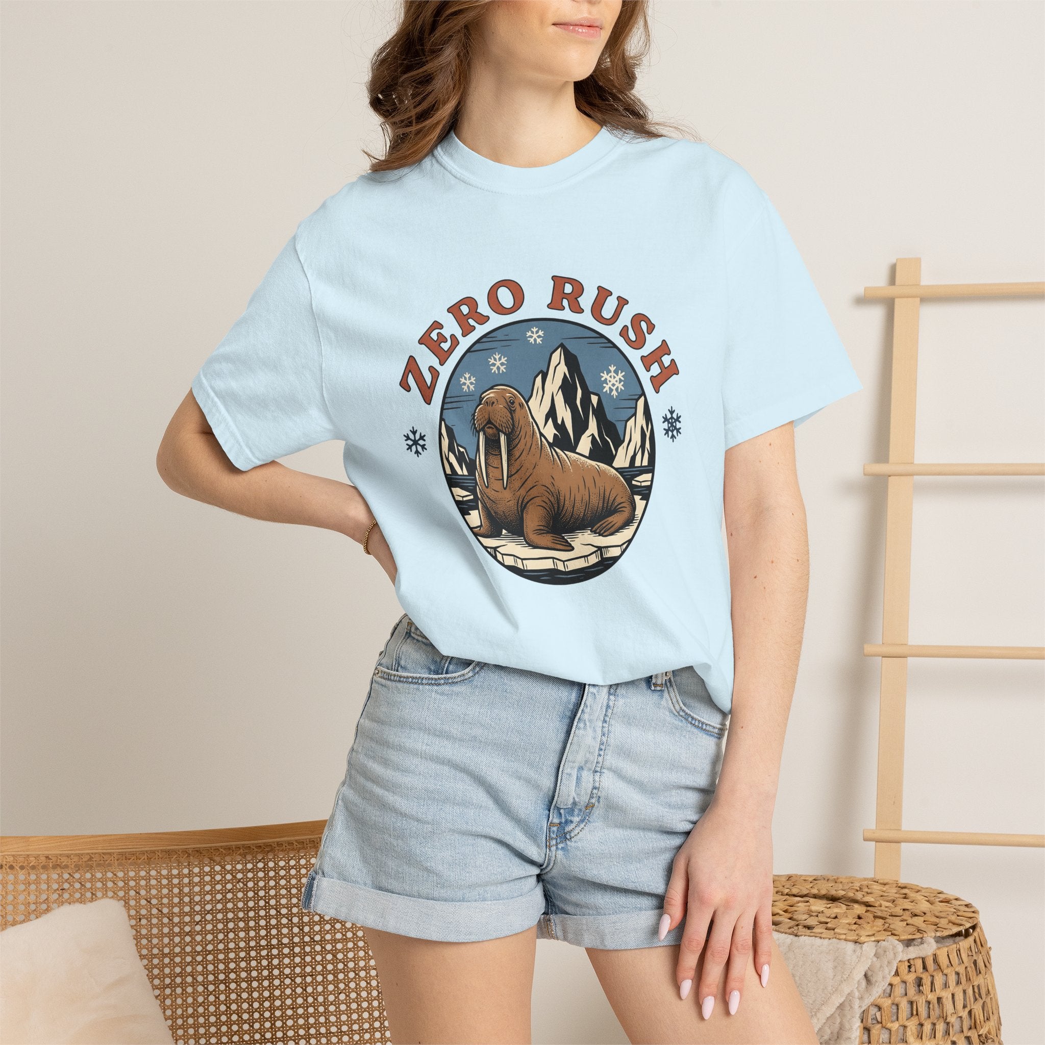 Walrus Shirt Animal Fauna Gift Women Classic Tee Tusk T-Shirt Wildlife Fan Vintage Tshirt Wildlife Graphic Old School Frost Patterns Tshirt