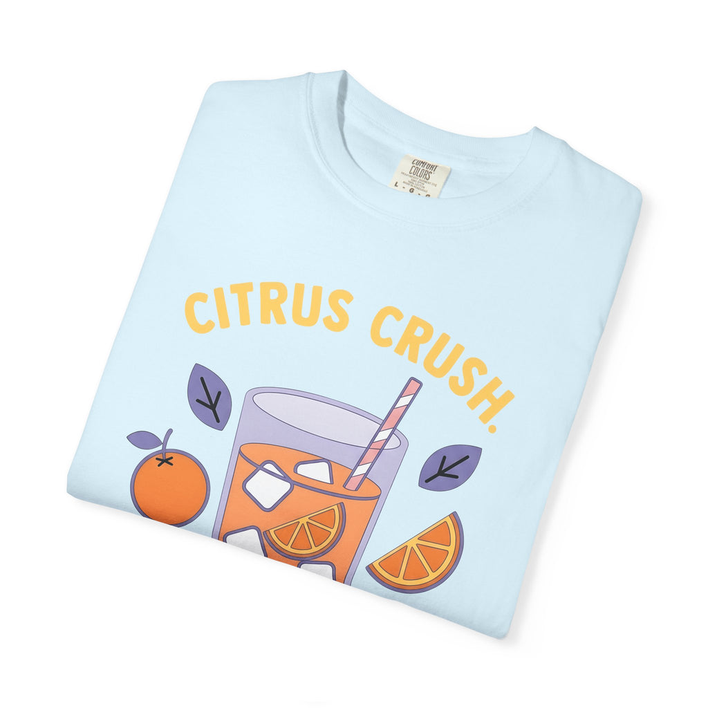 Orange Drink Shirt Drinks Summer Gift Women Bold Graphic Tee Orange Juice T-Shirt Beverage Fan Graphic Design Vacation Graphic Retro Ice
