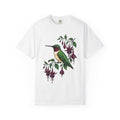 Hummingbird Art Shirt Animals & Flowers Wildlife Gift Women Garden Tee Hummingbirds T-Shirt Flower Fan Floral Graphic Tshirt Line Art