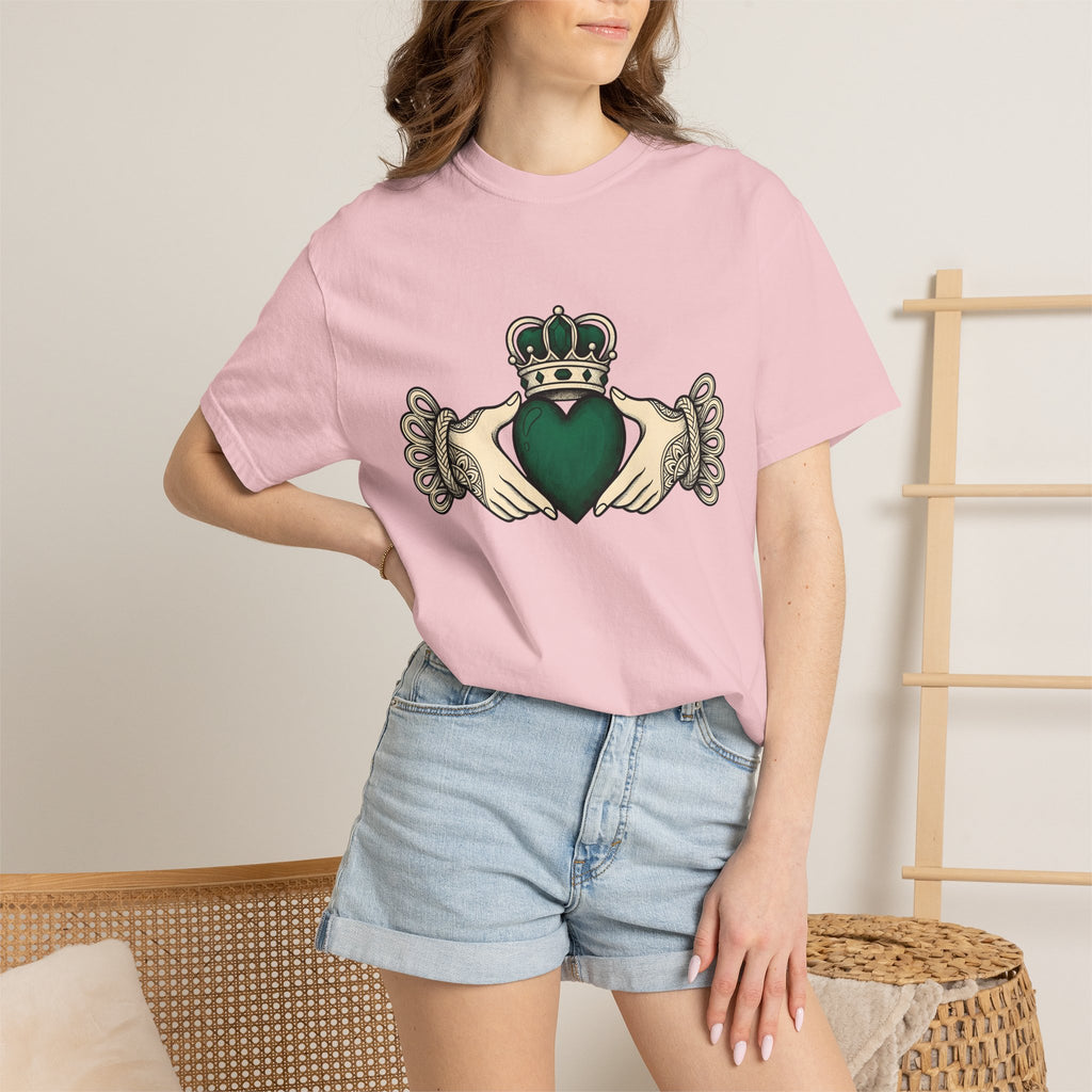 Claddagh Ring Shirt St Patrick's Day Celtic Gift Women Classic Tee Claddagh T-Shirt Irish Fan Claddagh Tshirt Celtic Graphic Retro Tiara