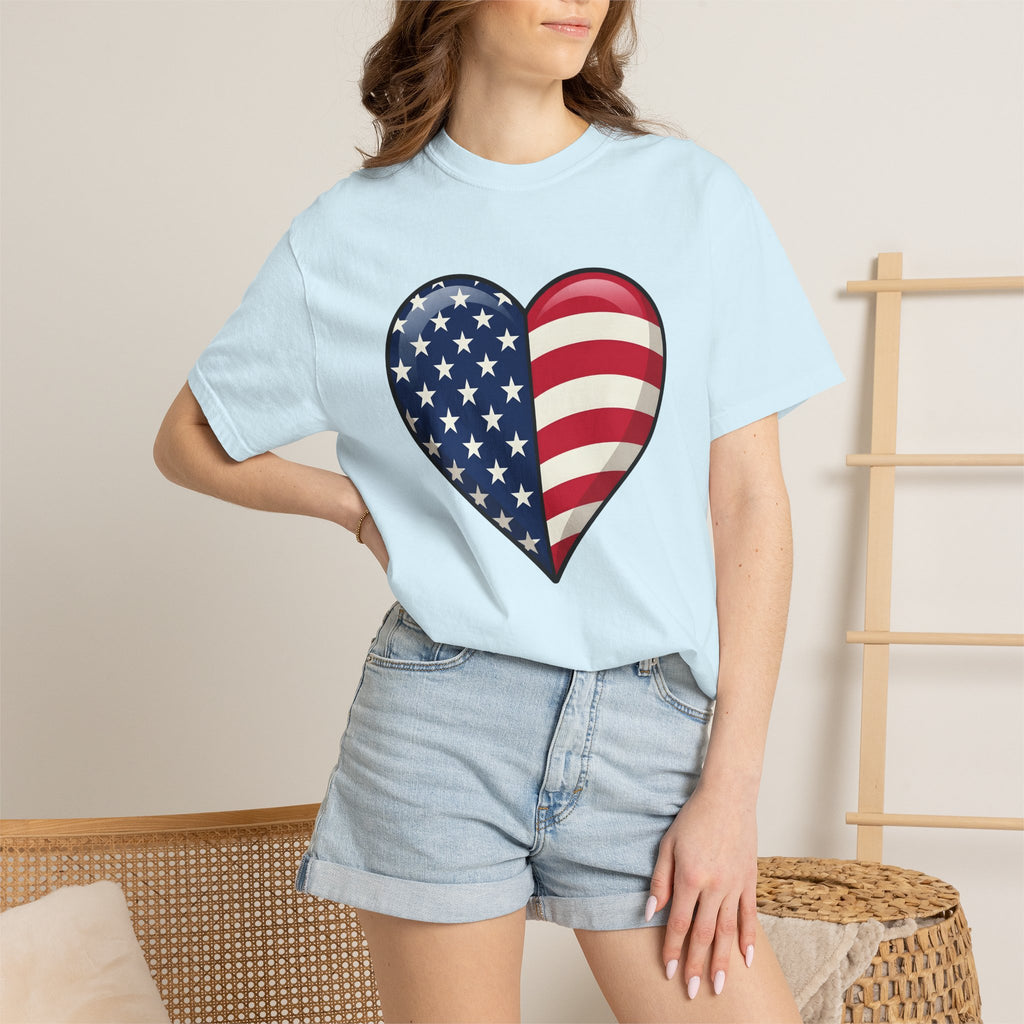 American Heart Shirt 4th Of July Usa Gift Women Graphic Tee Heart T-Shirt Fireworks Fan Patriotic Tshirt American Design Contemporary Star