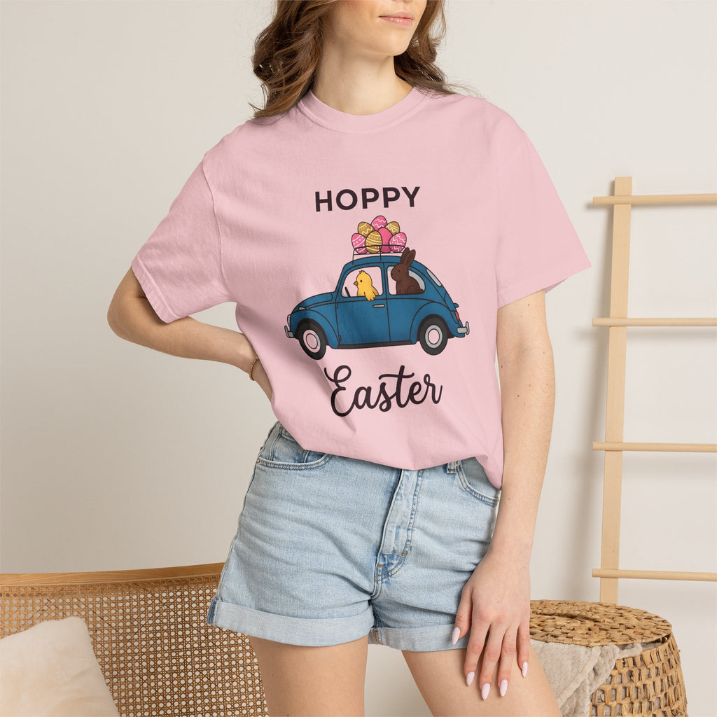 Hare Chick Car Shirt Easter Event Gift Women Line Art Tee Bunny T-Shirt Easter Fan Doodle Tshirt Party Graphic Illustration Egg Decorations