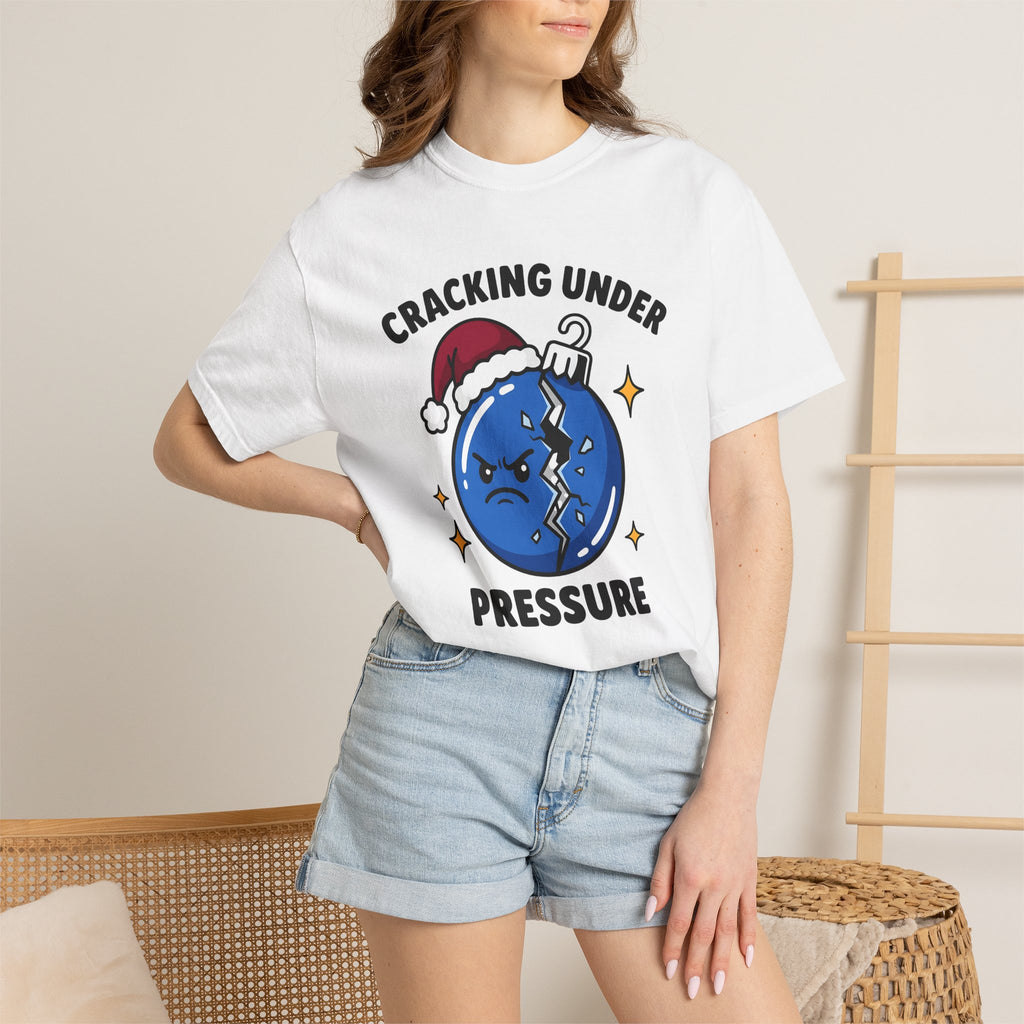 Irritated Bauble Shirt Christmas Gag Gift Women Caricature Tee Ornament T-Shirt Xmas Fan Cartoon Tshirt Prank Graphic Drawing Xmas Hat