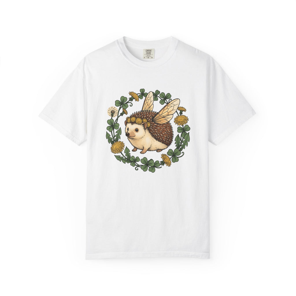 Magical Hedgehog Shirt Animals & Flowers Farmhouse Gift Women Floral Tee Hedgehog T-Shirt Flower Fan Botanical Tshirt Rustic Graphic Retro