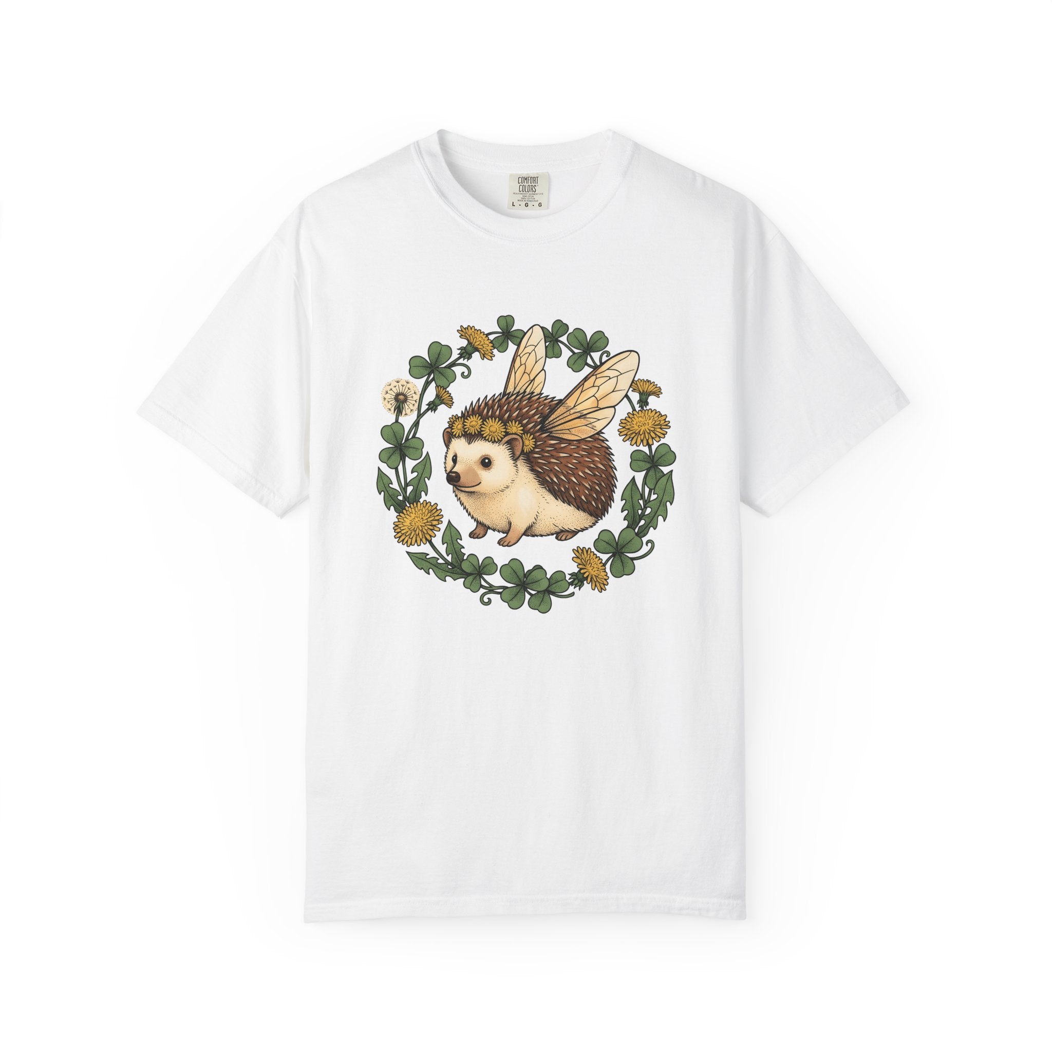 Magical Hedgehog Shirt Animals & Flowers Farmhouse Gift Women Floral Tee Hedgehog T-Shirt Flower Fan Botanical Tshirt Rustic Graphic Retro