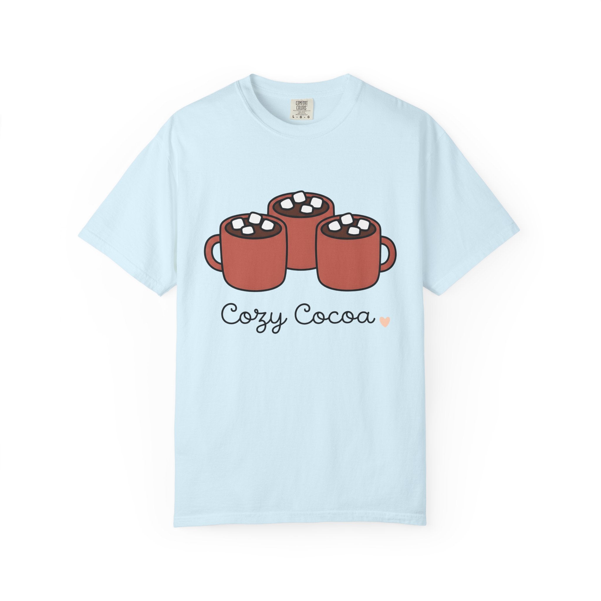 Cocoa Cups Shirt Drinks Cold Season Gift Women Kawaii Tee Hot Chocolate T-Shirt Beverage Fan Cocoa Tshirt Winter Graphic Simple Fluffy