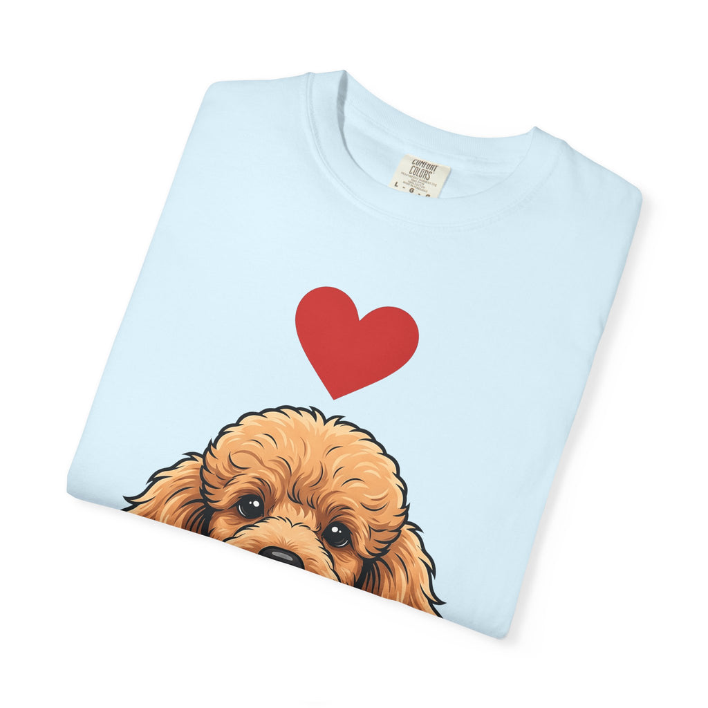 Poodle Puppy Shirt Dog Pet Gift Women Comic Tee Puppy T-Shirt Dog Fan Canine Tshirt Pet Illustration Vintage Love Symbol Tshirt
