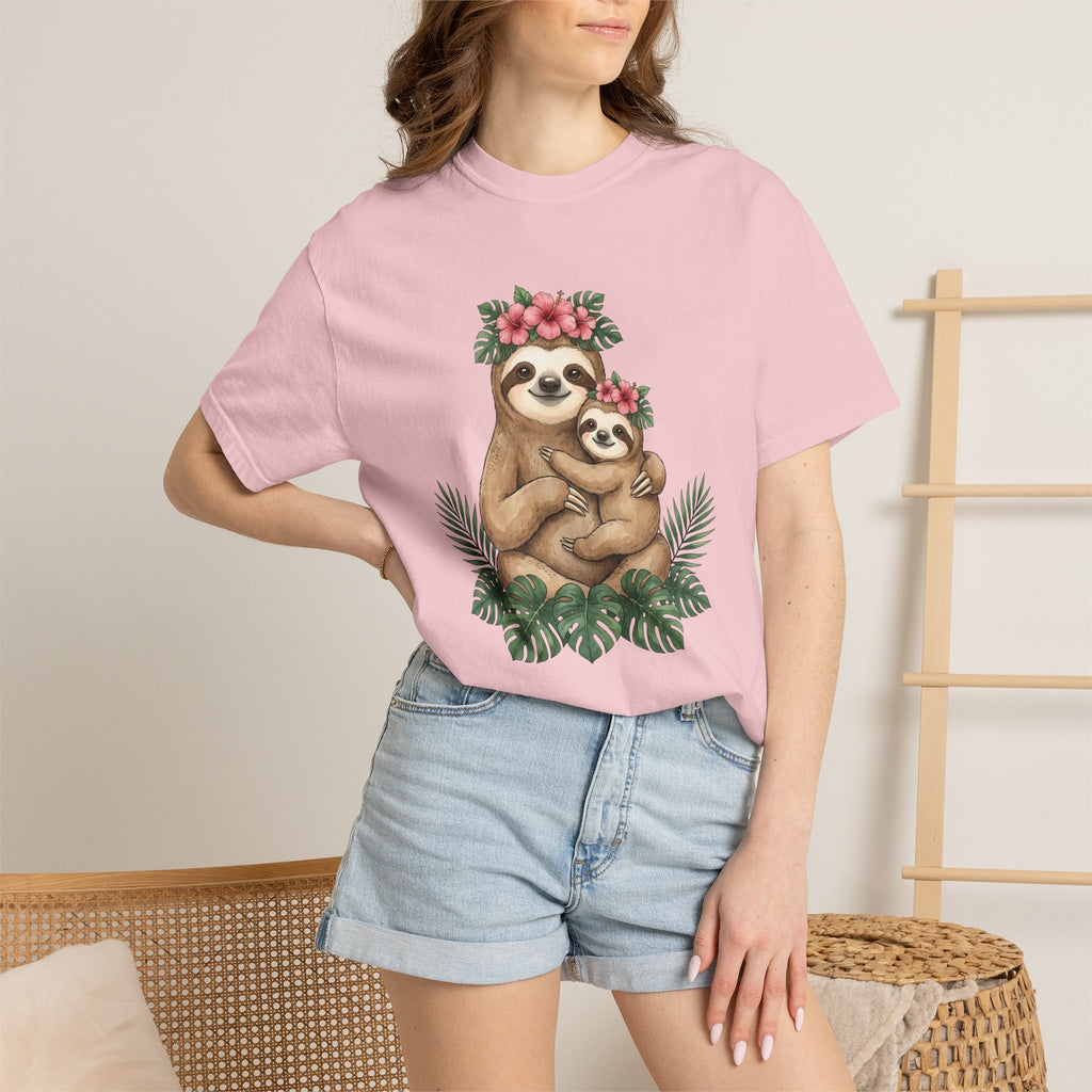 Sloth Clan Shirt Animals & Flowers Rainforest Gift Women Playful Tee Sloth T-Shirt Wildlife Fan Funny Tshirt Jungle Graphic Pigment Exotic