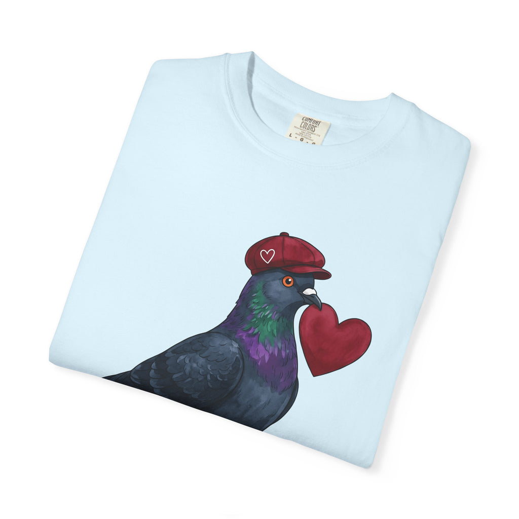 Pigeon Heart Shirt St. Valentines Day Love Gift Women Cartoon Tee Dove T-Shirt Valentine Fan Comic Tshirt Romance Graphic Watercolor Cap