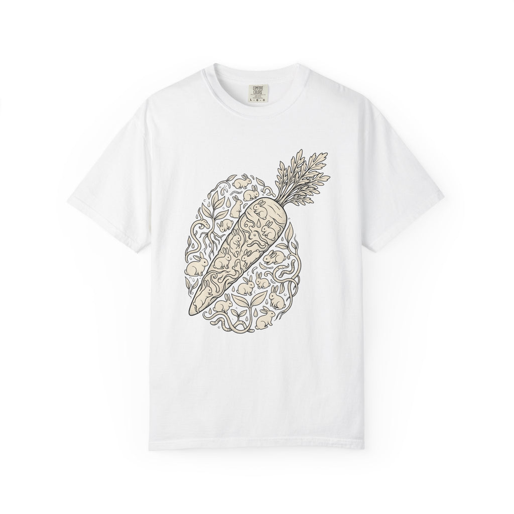 Bunny Vegetable Shirt Easter Pets Gift Women Line Art Tee Rabbit T-Shirt Easter Fan Bunny Tshirt Animal Graphic Cartoon Greenery Tshirt