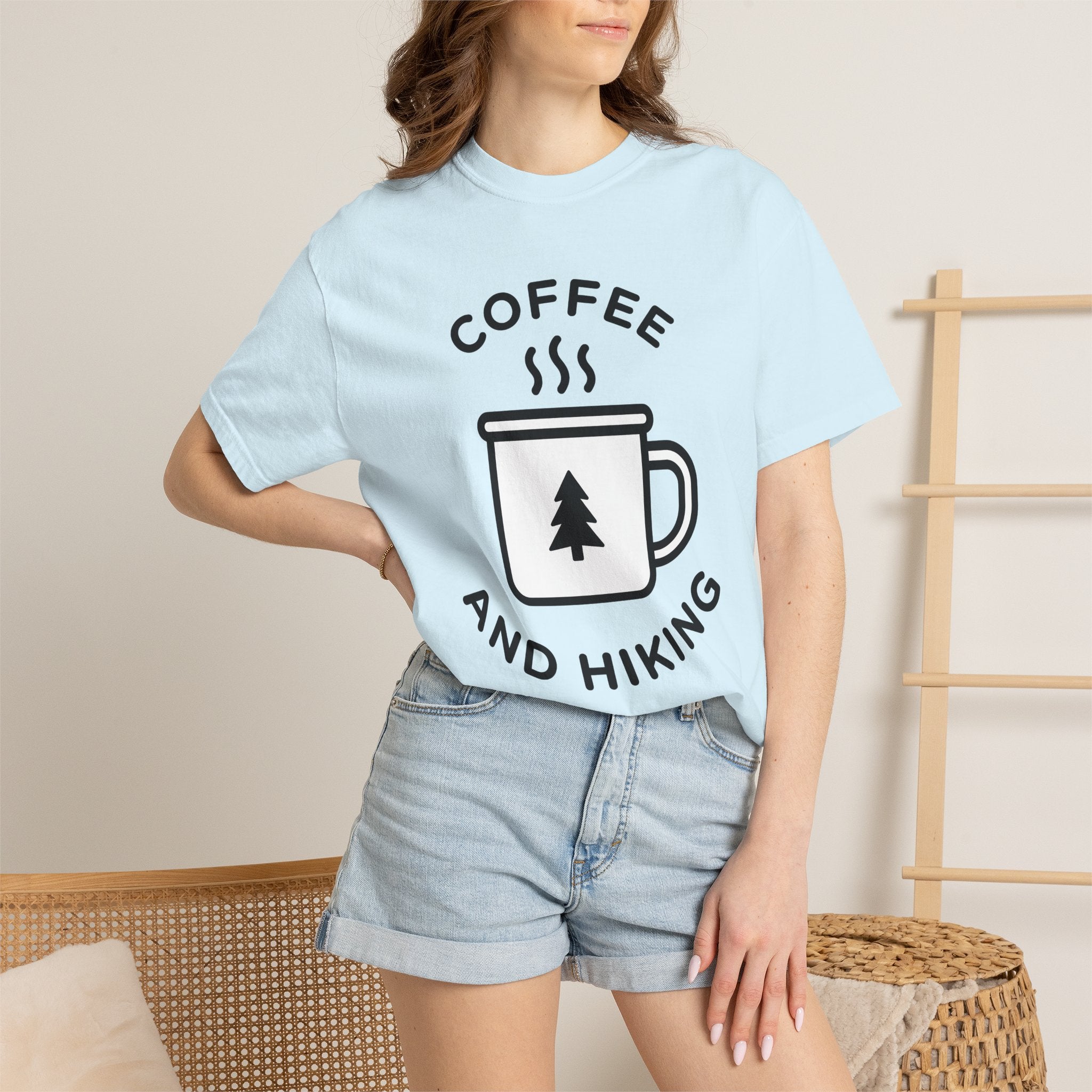 Coffee Mug Shirt Coffee Nature Gift Women Minimalist Tee Mug T-Shirt Coffee Fan Simple Tshirt Wilderness Graphic Retro Pine Tree Tshirt
