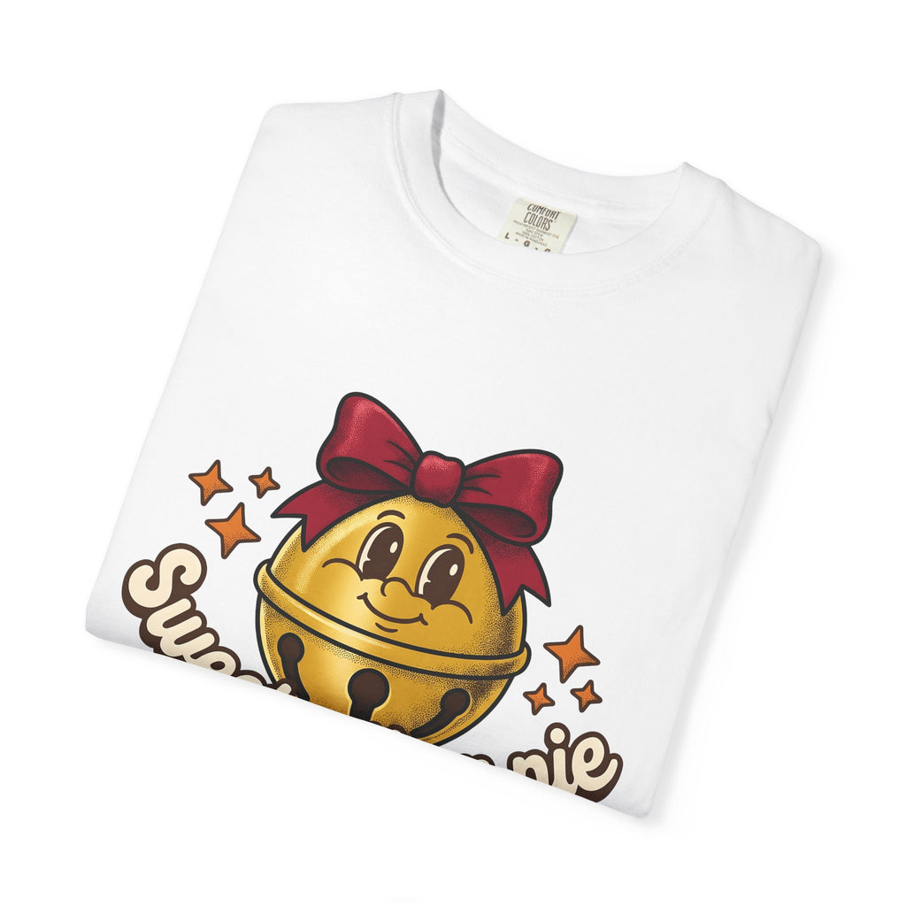 Jingle Bell Shirt Holiday Winter Gift Women Hand Drawn Tee Sleigh Bell T-Shirt Christmas Fan Bell Tshirt Frosty Graphic Sketch Bow Tshirt