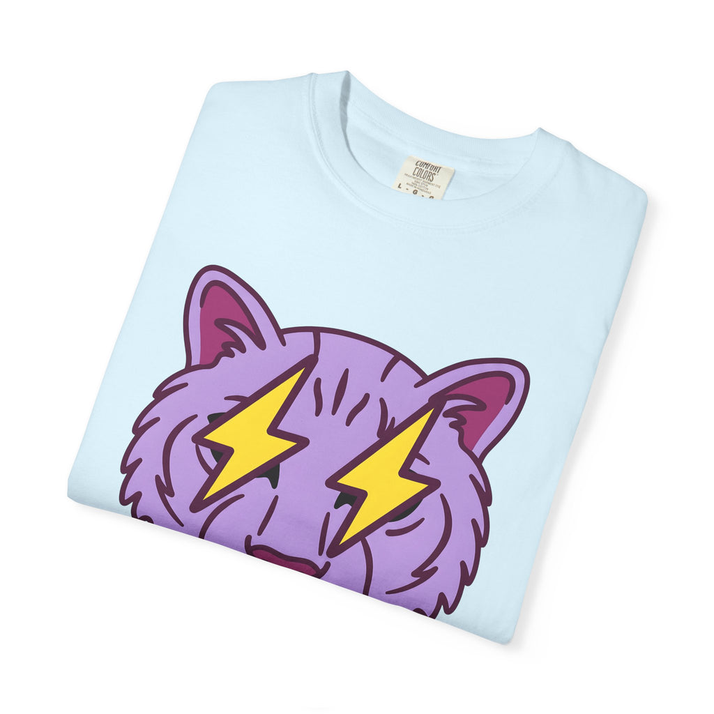 Cat Head Shirt Cat Pet Gift Women Graphic Design Tee Kitten T-Shirt Cat Fan Feline Tshirt Animal Graphic Comic Style Lightning Streaks
