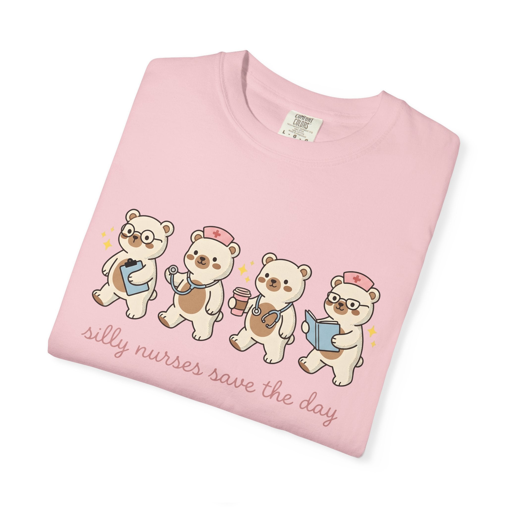 Nurse Stuffed Bear Shirt Nurses Pets Gift Women Chibi Tee Teddy Bear T-Shirt Nurse Enthusiast Cute Tshirt Animal Graphic Animation Doctor