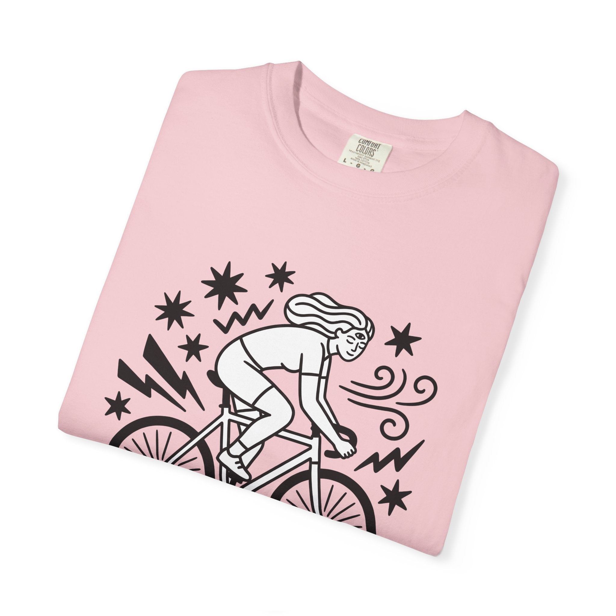 Cyclist Shirt Sports & Activities Fitness Gift Women Doodle Tee Biker T-Shirt Athlete Enthusiast Cartoon Tshirt Workout Graphic Minimalist