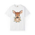 Baby Deer Shirt Easter Floral Gift Women Watercolor Tee Fawn T-Shirt Spring Fan Watercolour Tshirt Botanical Graphic Hand Drawn Daisies