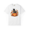 Pug Pumpkin Shirt Halloween Canine Fan Gift Women Old School Tee Gourd T-Shirt Horror Fan Retro Tshirt Dog Graphic Cartoon Fall Flowers