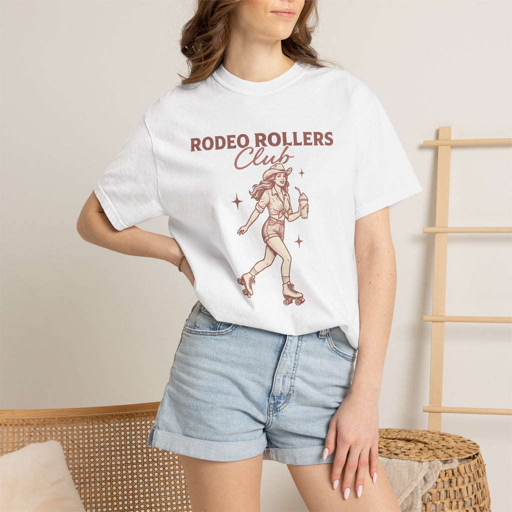 Cowgirl Roller Skates Shirt Cowgirl Retro Gift Women Vintage Tee Roller Derby T-Shirt Cowboy Fan Retro Illustration Tshirt Hand Drawn