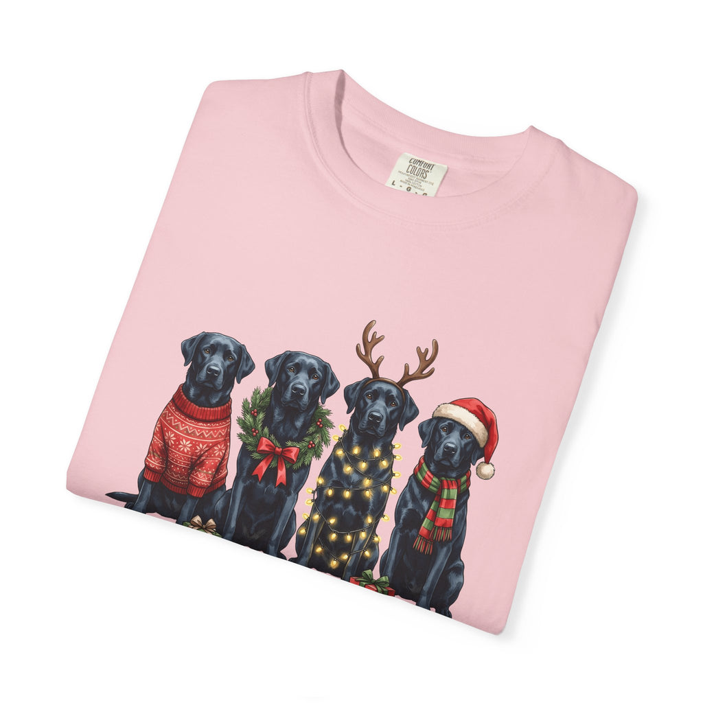 Black Labrador Dogs Shirt Dog Christmas Gift Women Hand Drawn Tee Labrador T-Shirt Dog Fan Illustrated Design Christmas Graphic Tshirt