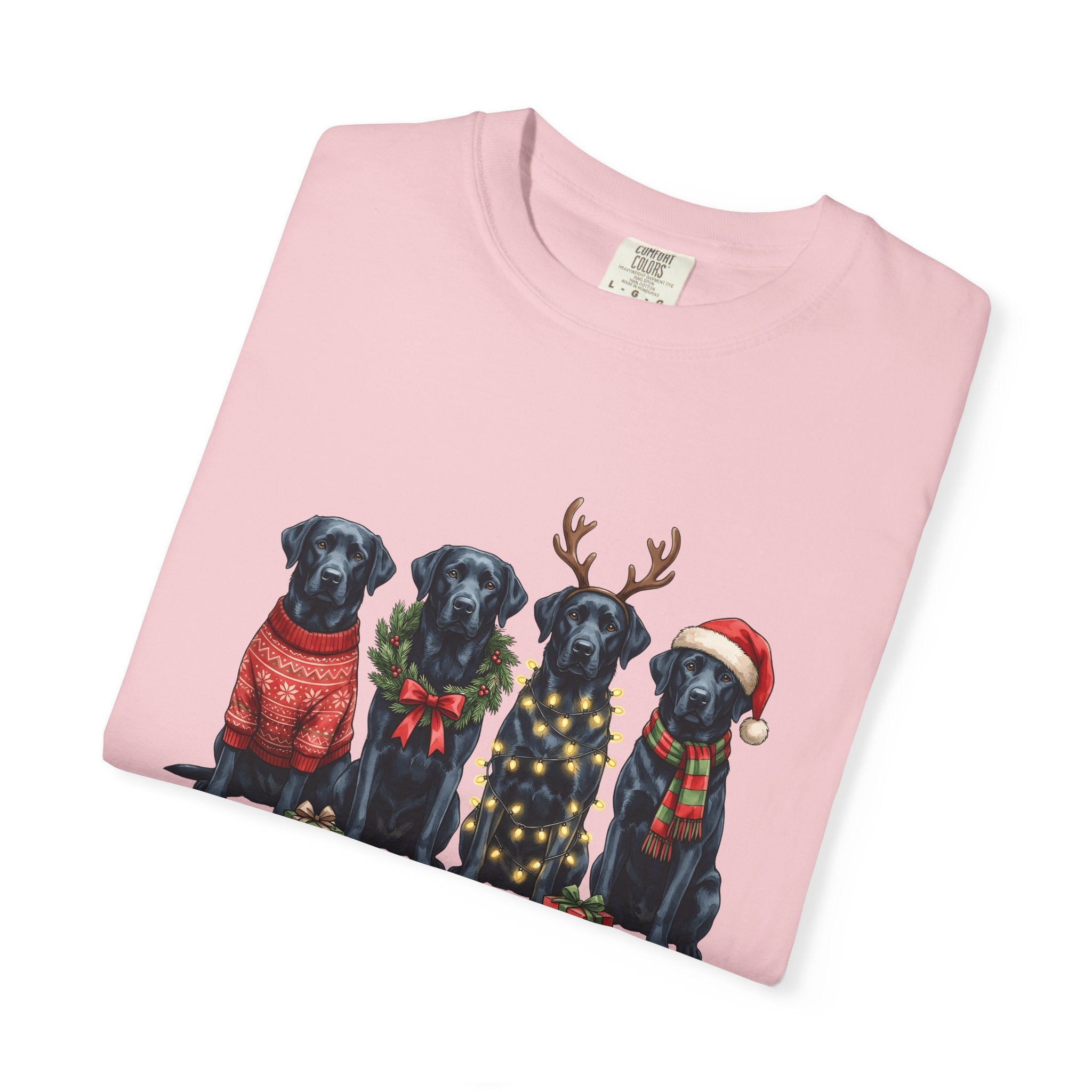 Black Labrador Dogs Shirt Dog Christmas Gift Women Hand Drawn Tee Labrador T-Shirt Dog Fan Illustrated Design Christmas Graphic Tshirt