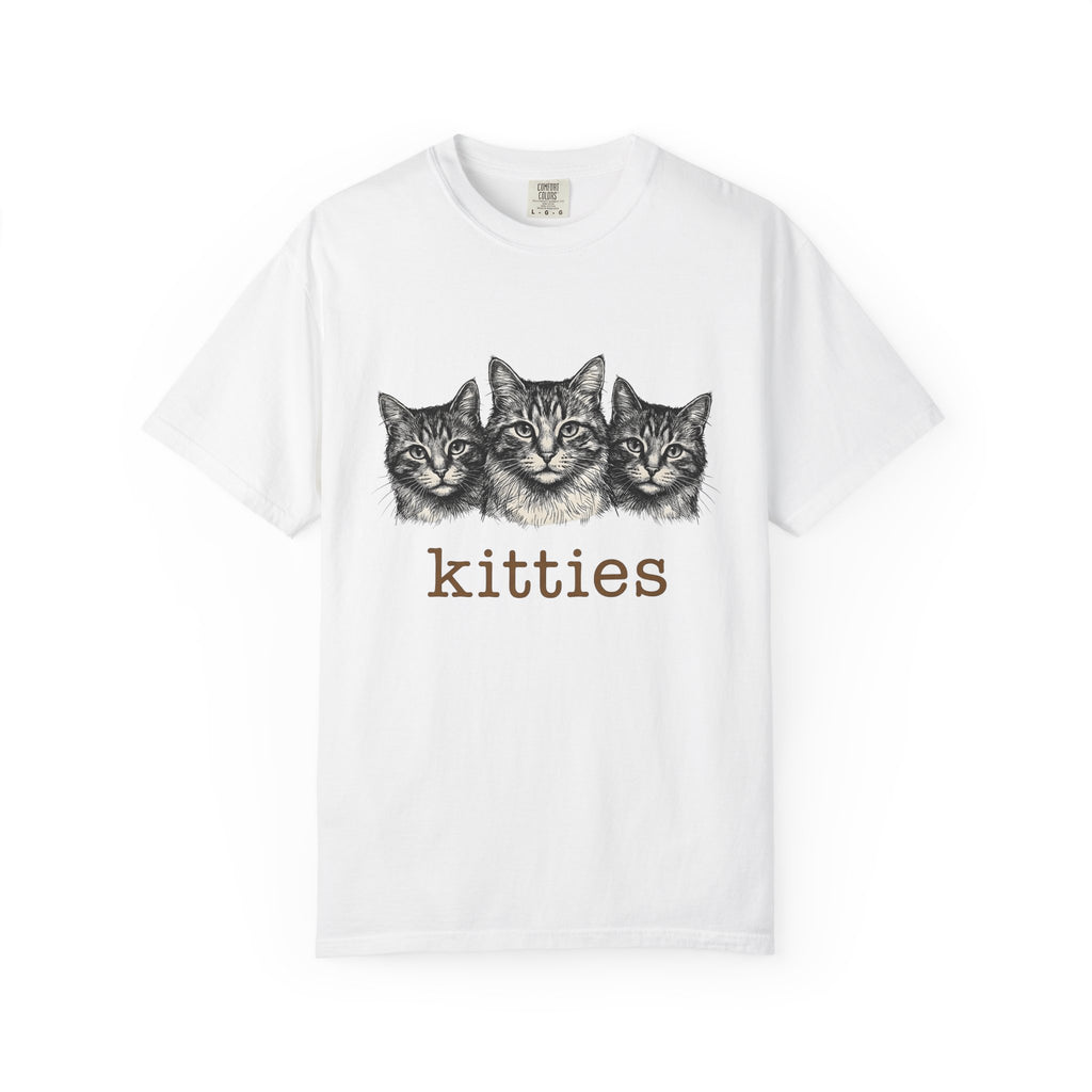Orange Cats Shirt Cat Wildlife Gift Women Cartoon Tee Tabby T-Shirt Cat Fan Cartoon Tshirt Wildlife Graphic Line Art Threesome Tshirt