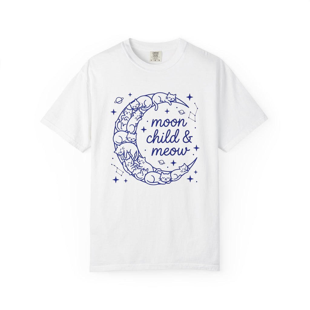 Moon Kittens Shirt Cat Zodiac Gift Women Sketch Tee Kitten T-Shirt Cat Fan Drawing Graphic Astrology Design Geometric Twinkles Tshirt