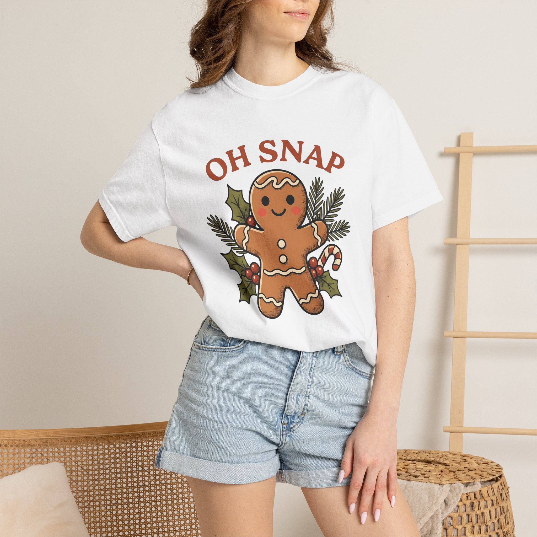 Gingerbread Treat Shirt Holiday Seasonal Gift Women Playful Tee Cookie T-Shirt Christmas Fan Cookie Art Tshirt Winter Graphic Classic Wreath