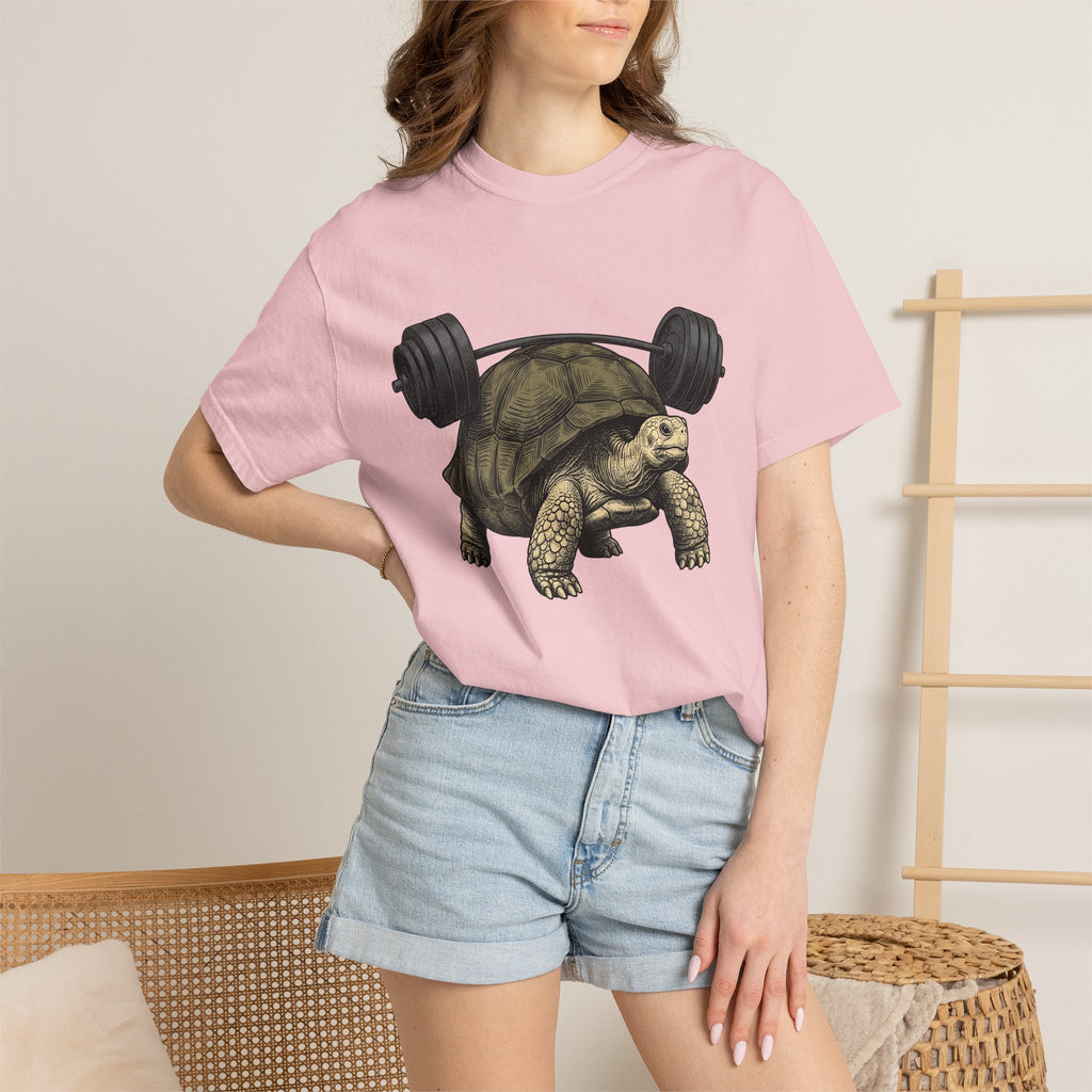 Tortoise Barbell Shirt Animals Fitness Gift Women Vintage Tee Dumbbell T-Shirt Pet Enthusiast Retro Tshirt Fitness Graphic Hand Drawn