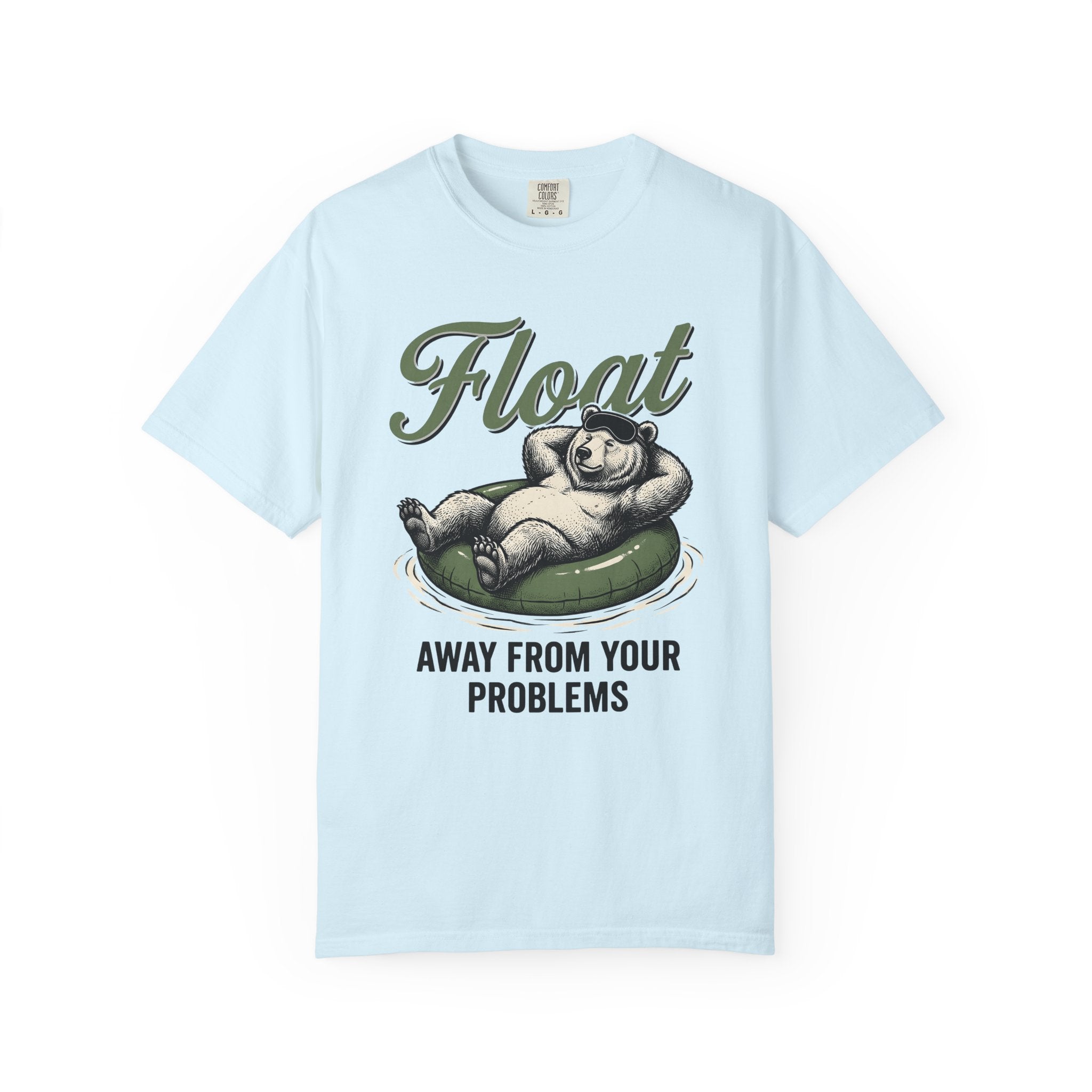 Bear Swim Ring Shirt Funny Pets Gift Women Line Art Tee Inflatable Ring T-Shirt Humor Fan Simple Tshirt Animal Graphic Cartoon Sun Glasses