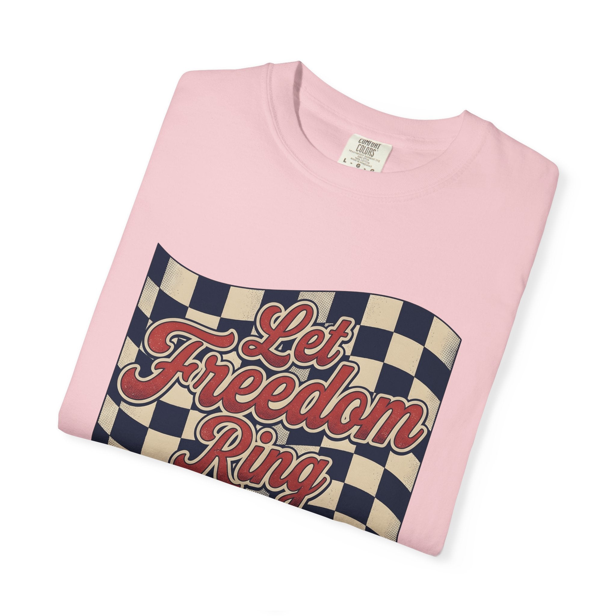 Flag Checkered Shirt America Independence Gift Women Throwback Tee Checkered Flag T-Shirt American Fan Patriotic Tshirt Freedom Graphic