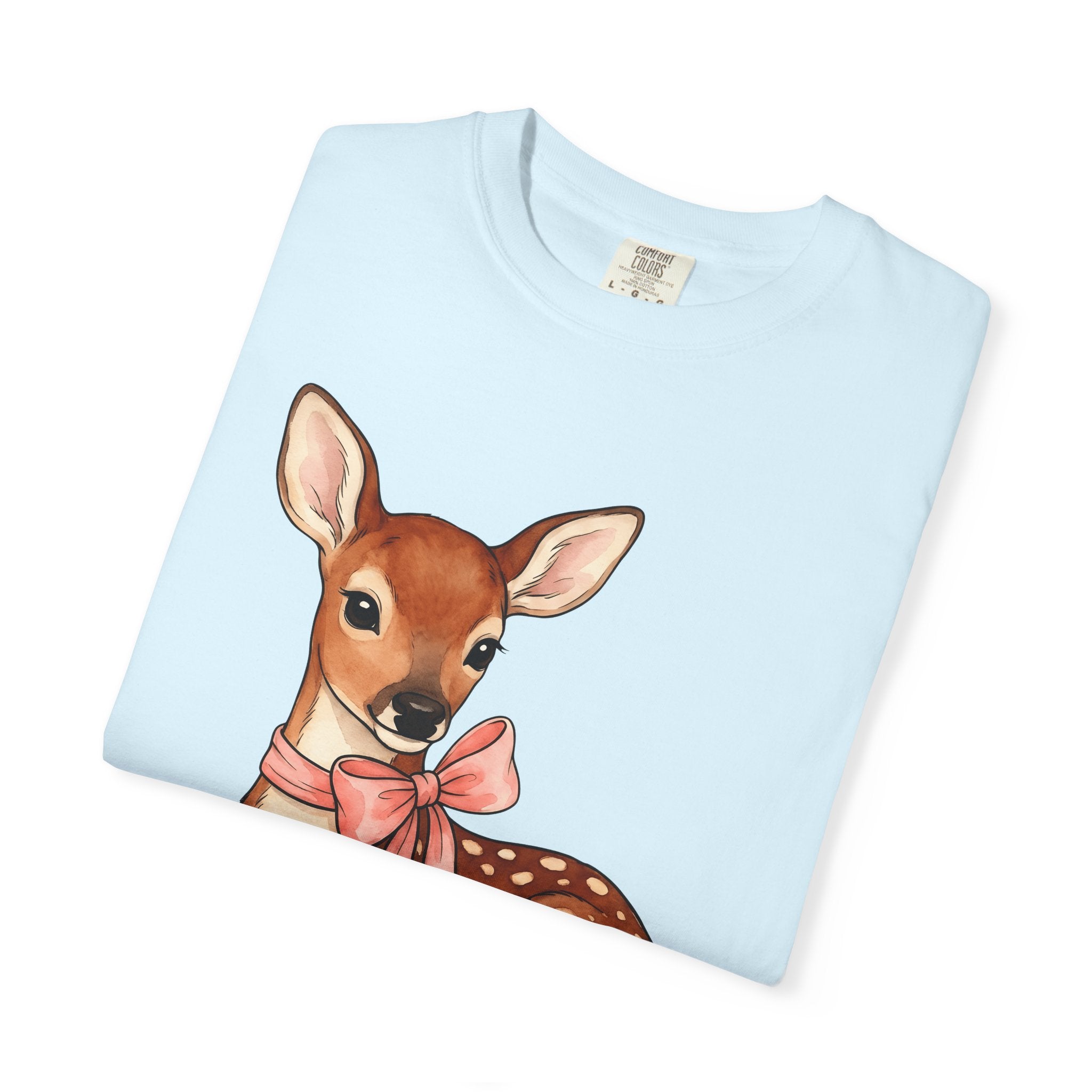 Baby Deer Shirt Animals Romantic Gift Women Watercolor Tee Fawn T-Shirt Wildlife Fan Watercolour Tshirt Lovely Graphic Hand Drawn Heart