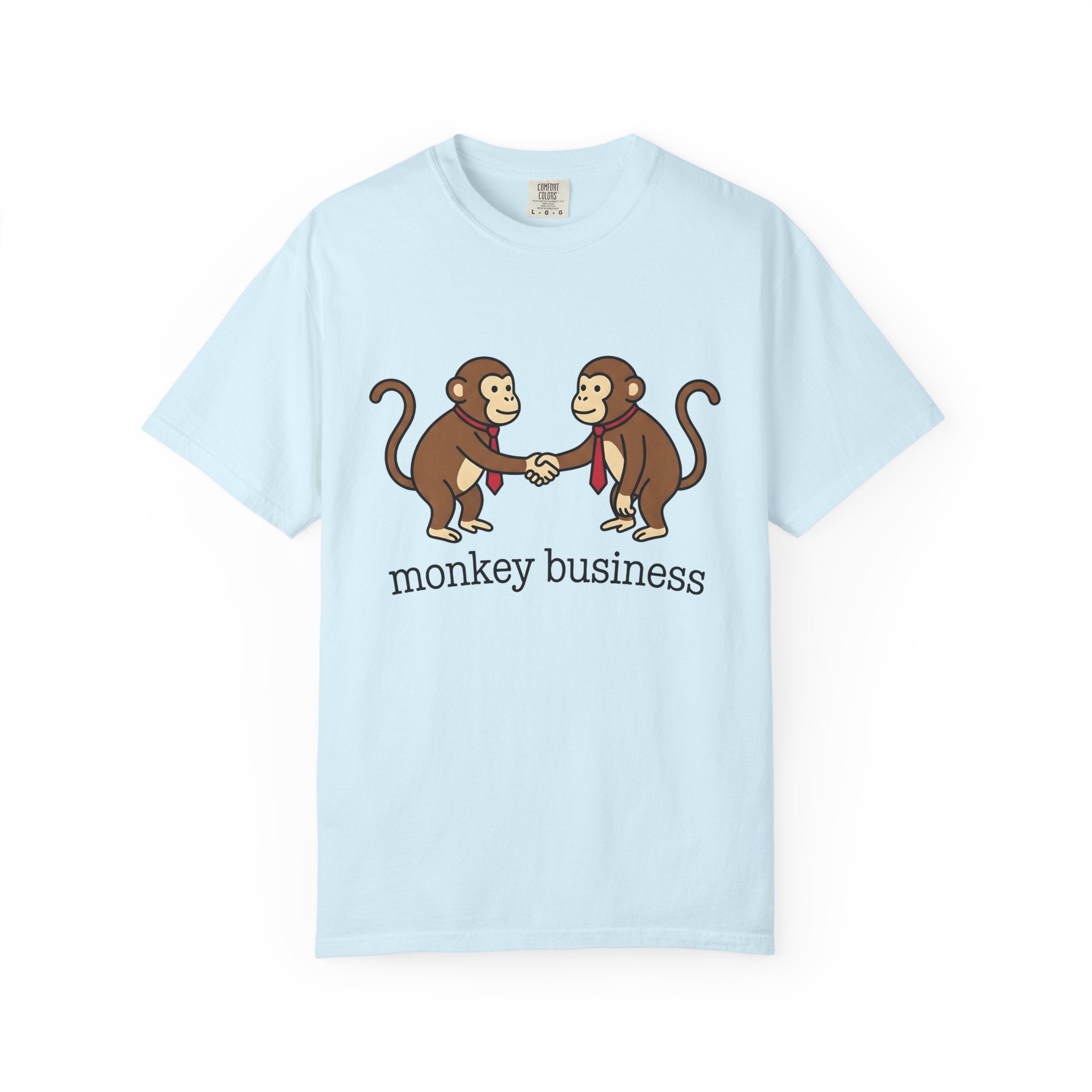 Baboon Handshake Shirt Funny Fauna Gift Women Graphic Tee Monkey T-Shirt Humor Fan Primate Graphic Design Wildlife Modern Collar Accessory
