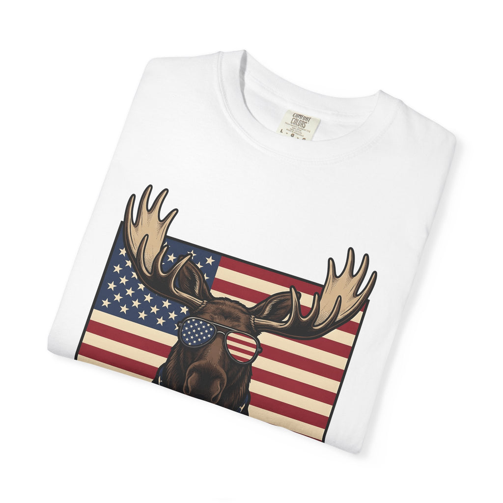 Elk Patriotic Shirt America Wildlife Gift Women Retro Tee Wapiti T-Shirt Patriot Fan Vintage Tshirt Fauna Graphic Sketch Shades Tshirt