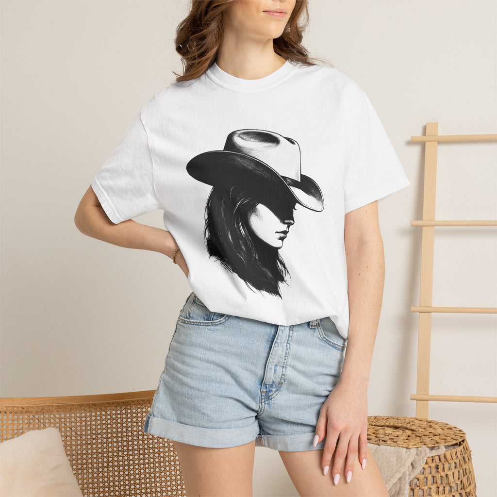 Cowgirl Portrait Shirt Cowgirl Agriculture Gift Women Cartoon Tee Cowgirl T-Shirt Rodeo Fan Western Tshirt Farm Graphic Country Hat Tshirt