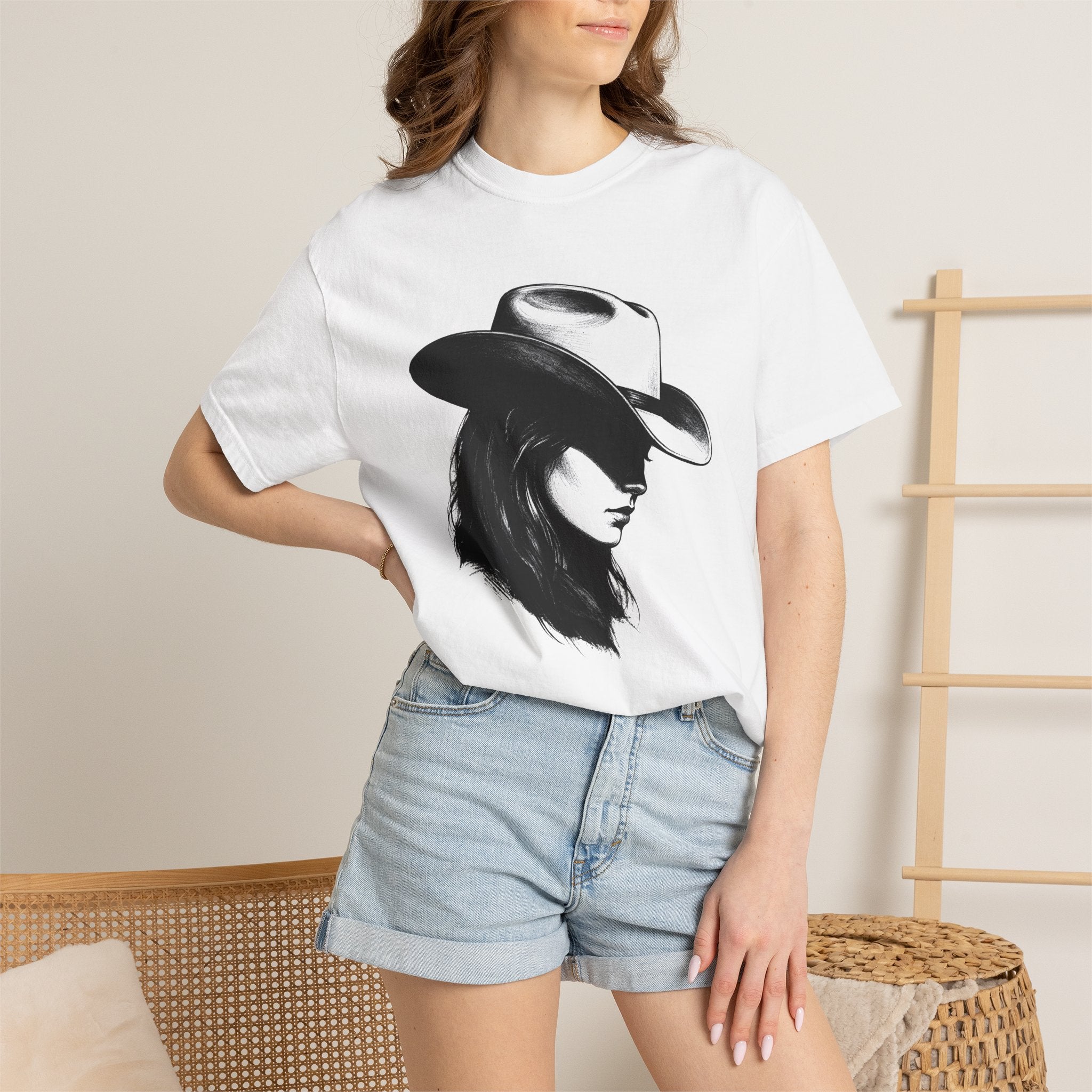 Cowgirl Portrait Shirt Cowgirl Agriculture Gift Women Cartoon Tee Cowgirl T-Shirt Rodeo Fan Western Tshirt Farm Graphic Country Hat Tshirt