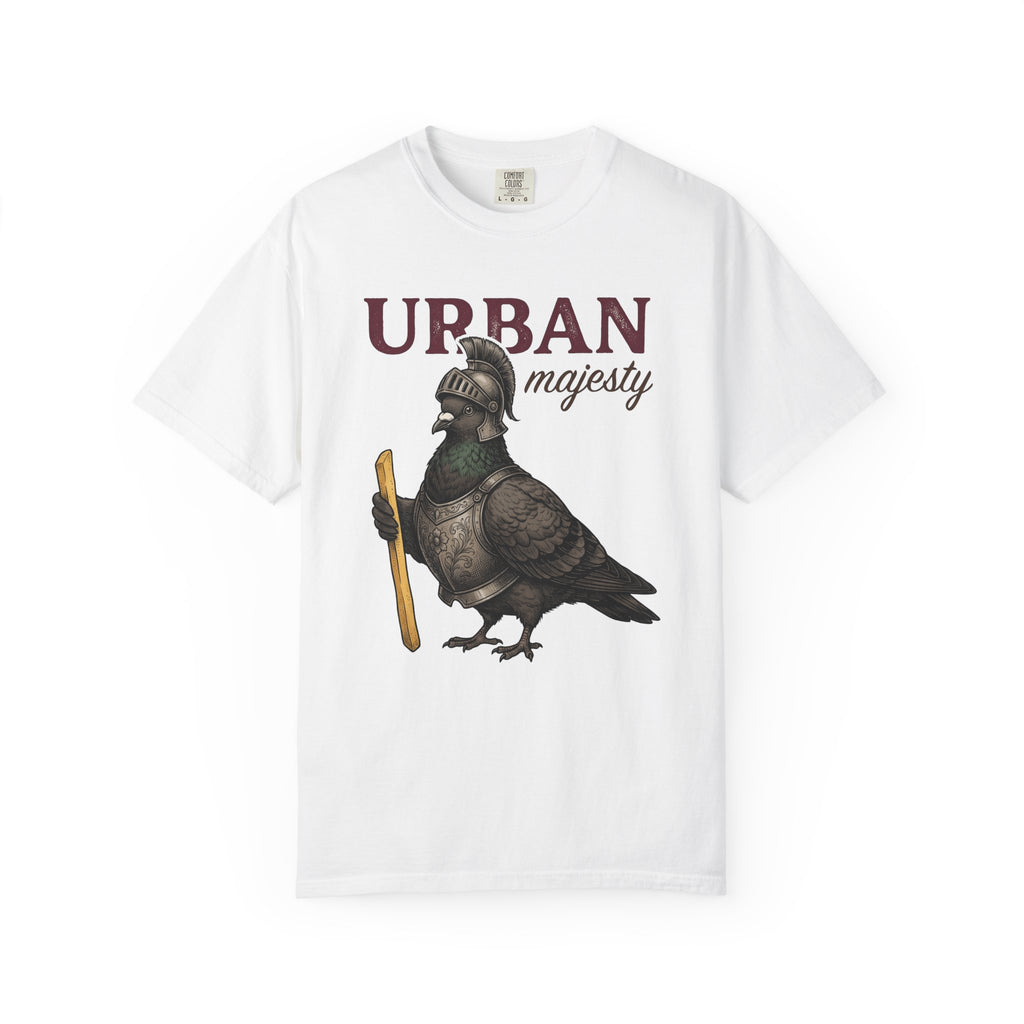 Pigeon In Armor Shirt Funny Fauna Gift Women Antique Tee Dove T-Shirt Humor Fan Vintage Tshirt Wildlife Graphic Line Art Soldier Helmet